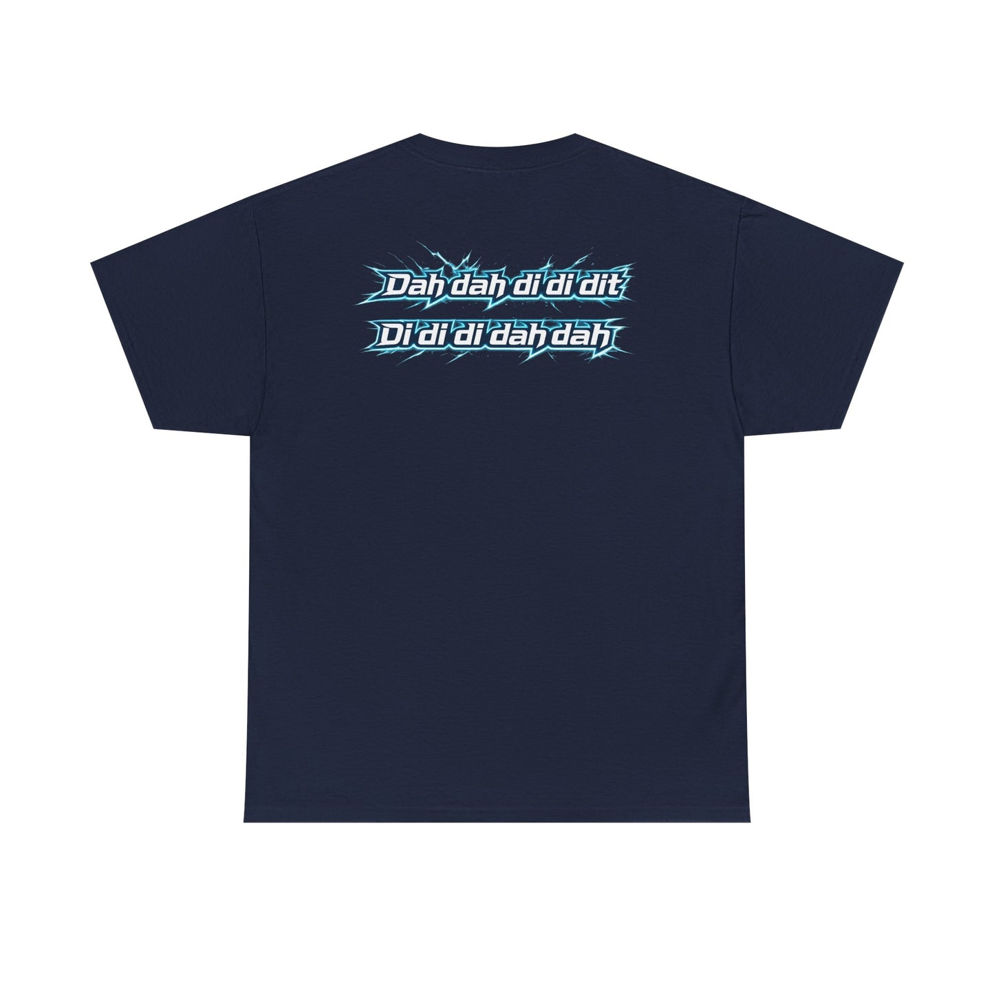 Retro Lyric Graphic Tee — "Dah dah di di dit" Blue Script