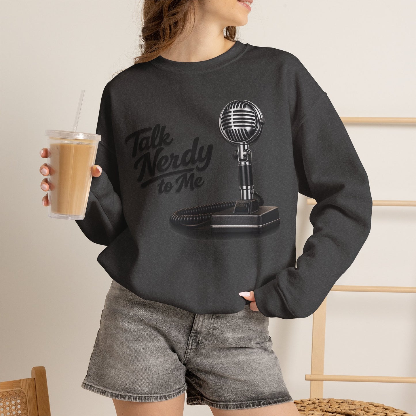"Talk Nerdy to Me" Vintage Ham Radio Microphone Graphic