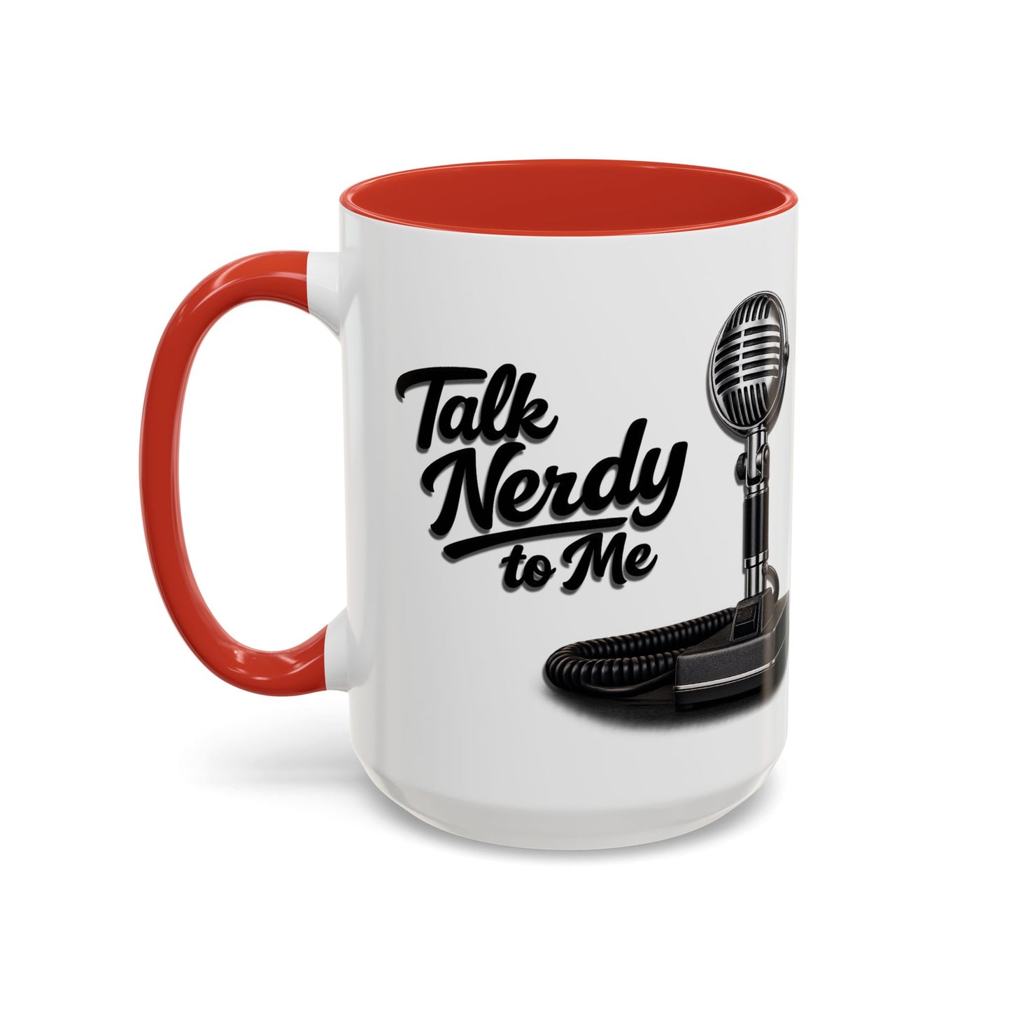 Talk Nerdy to Me Coffee Mug — Retro Ham Radio Microphone Accent Mug (11/15 oz)