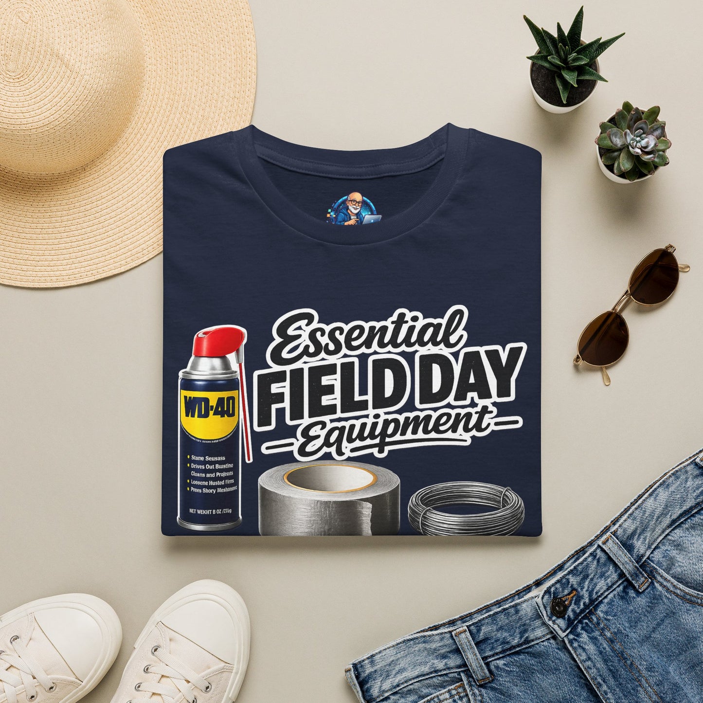 Field Day Essentials T-Shirt — "Essential Field Day Equipment" Graphic Tee