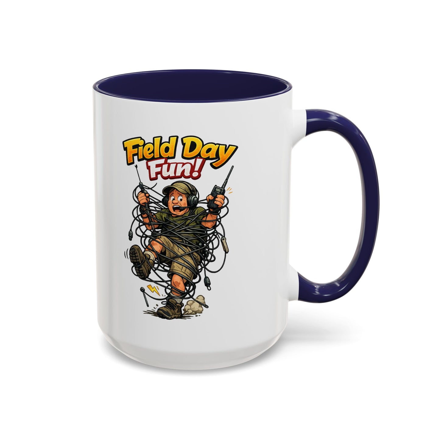 Field Day Fun! Accent Coffee Mug – Humorous Outdoor Adventure Ham Gift (11/15oz)