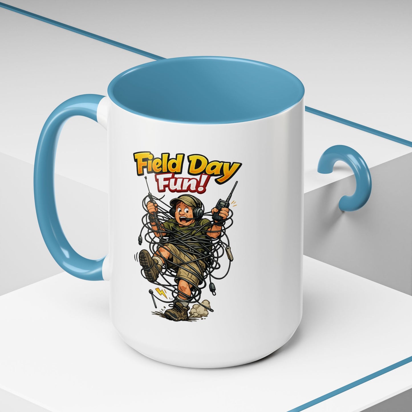 Field Day Fun! Accent Coffee Mug – Humorous Outdoor Adventure Ham Gift (11/15oz)
