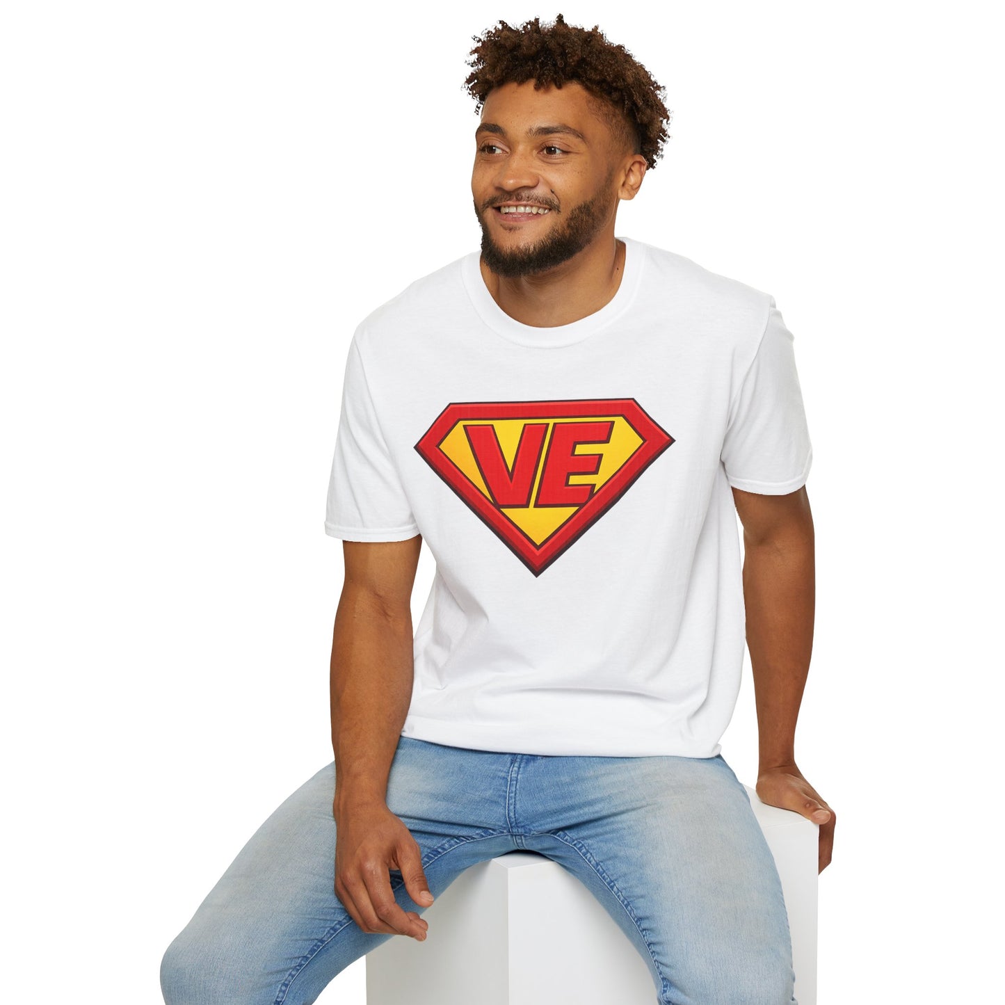 VE Superhero Logo T-Shirt — Bold Retro Graphic Tee