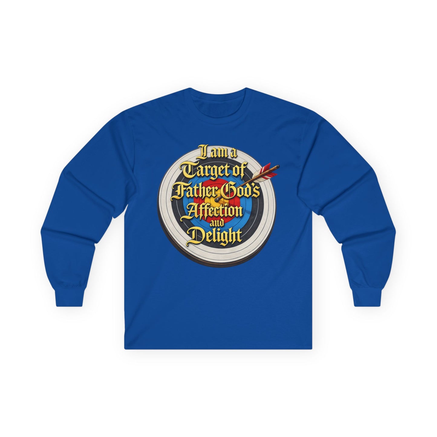 Long Sleeve Tee — "I Am a Target of Father God's Affection and Delight" Christian Faith Shirt