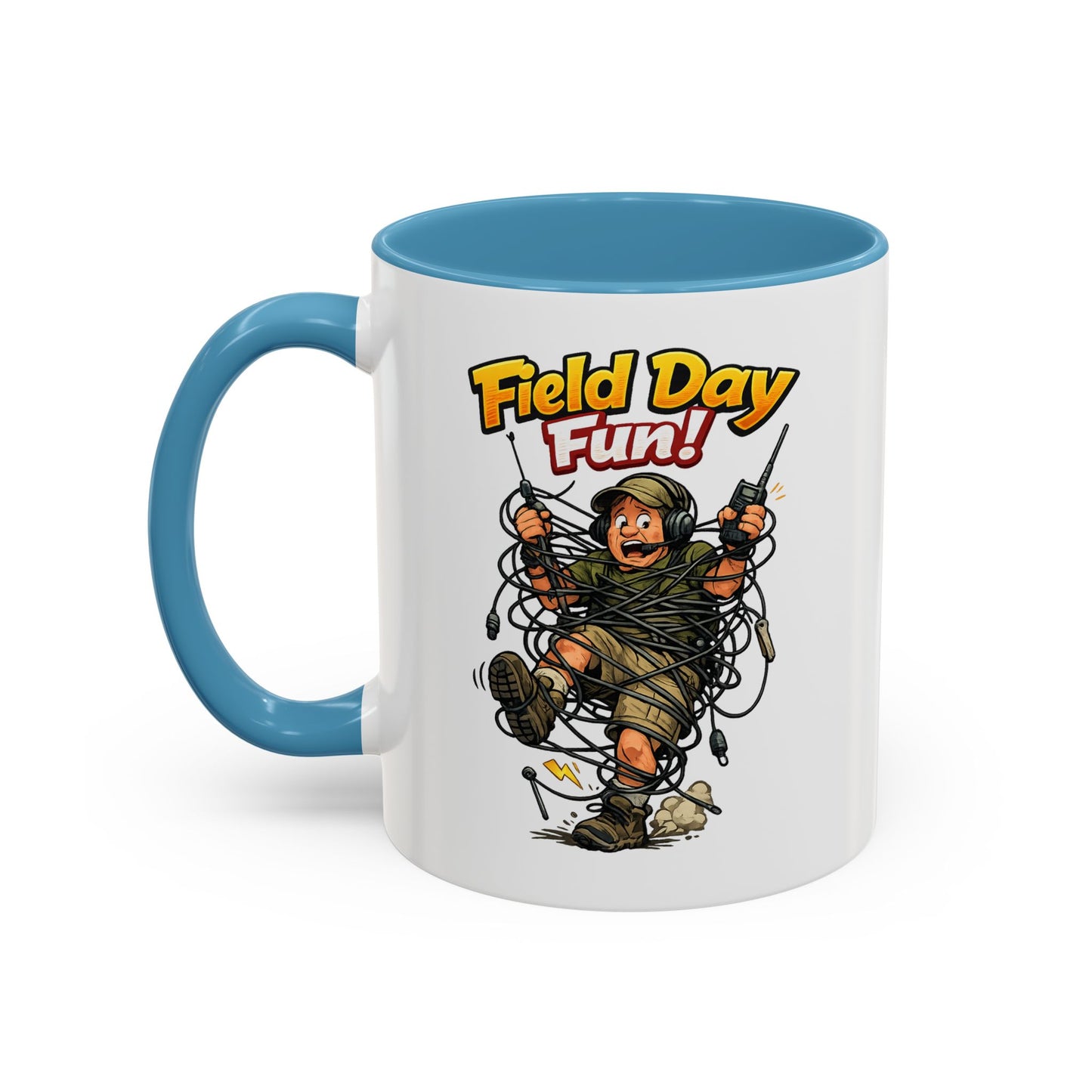 Field Day Fun! Accent Coffee Mug – Humorous Outdoor Adventure Ham Gift (11/15oz)
