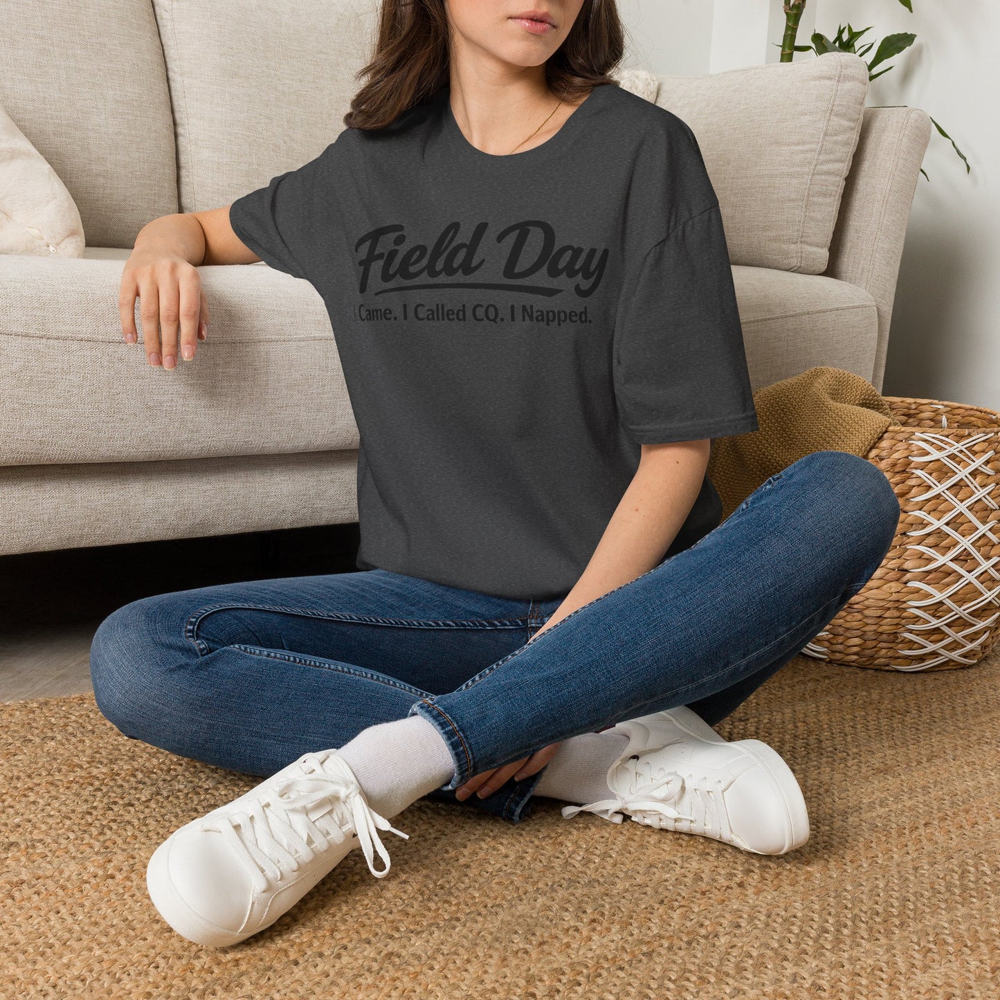 Field Day T-Shirt — "I Came. I Called CQ. I Napped." Casual Ham Radio Shirt