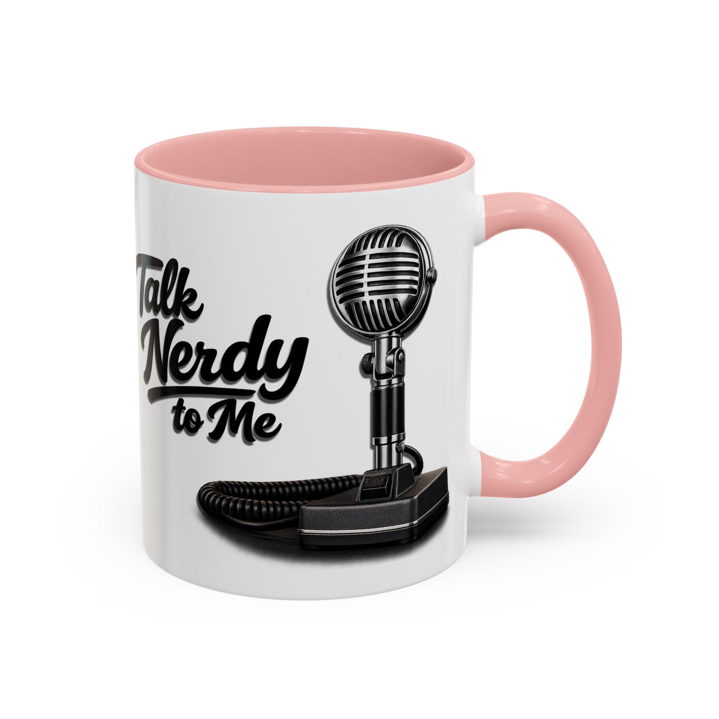 Talk Nerdy to Me Coffee Mug — Retro Ham Radio Microphone Accent Mug (11/15 oz)