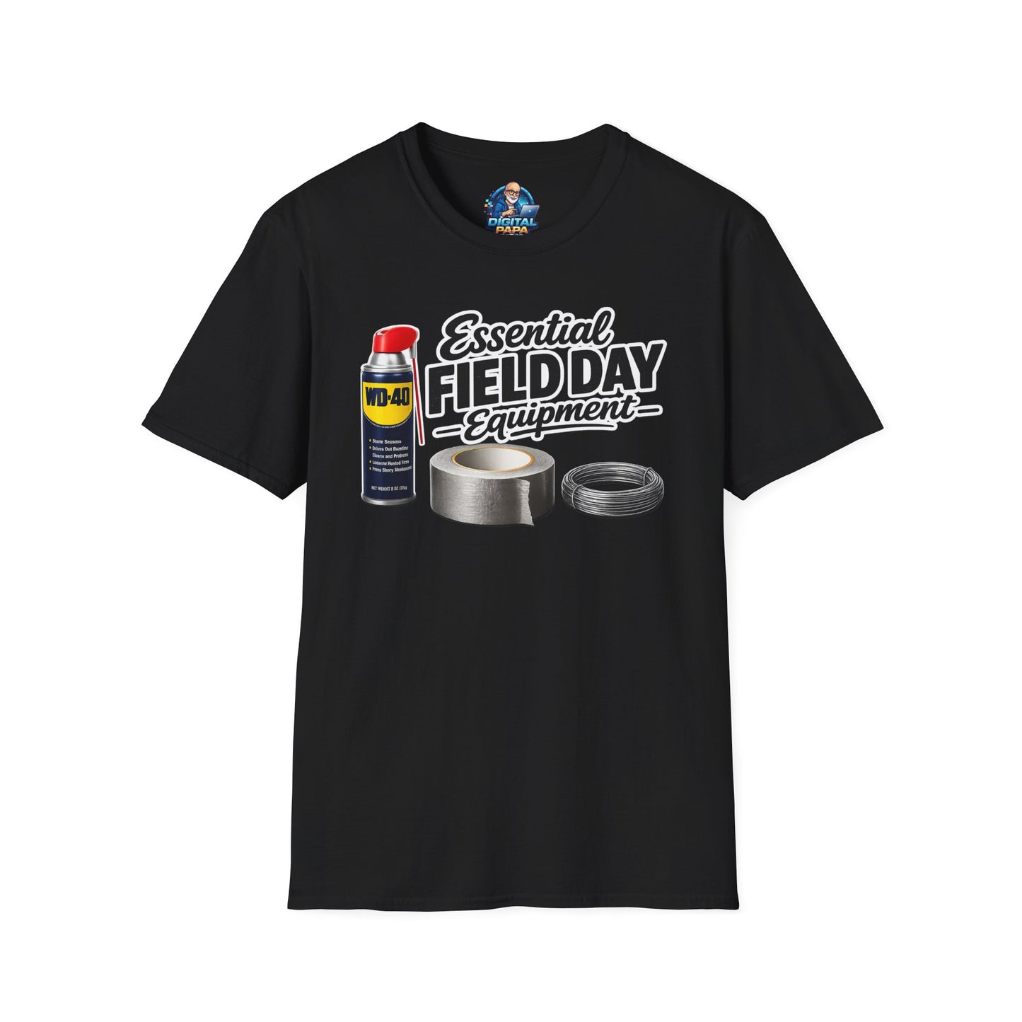 Field Day Essentials T-Shirt — "Essential Field Day Equipment" Graphic Tee