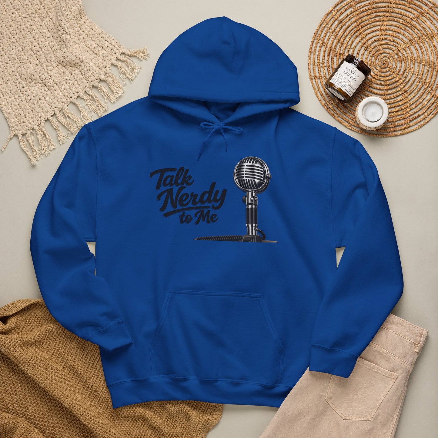 Hoodie — "Talk Nerdy to Me" Retro Ham Radio Microphone Graphic