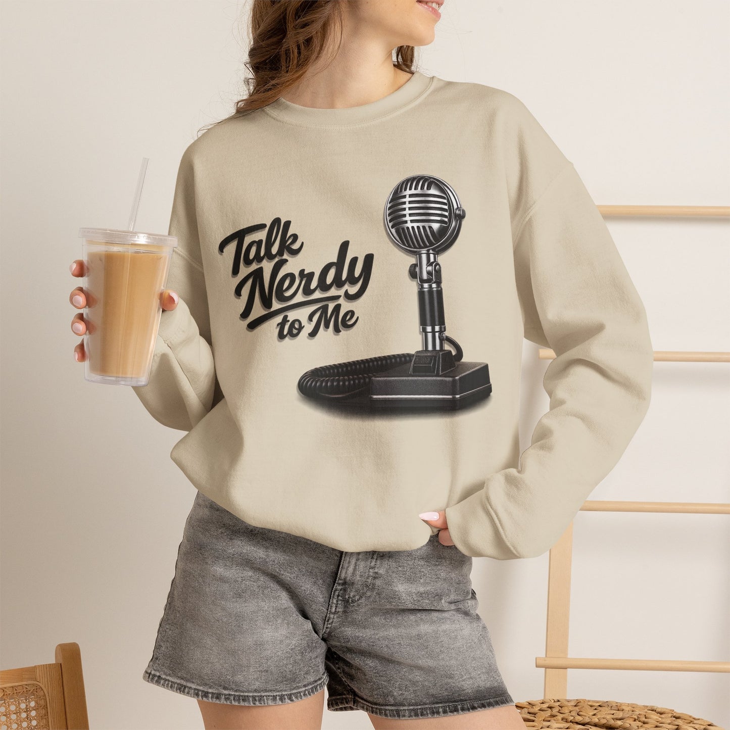 "Talk Nerdy to Me" Vintage Ham Radio Microphone Graphic