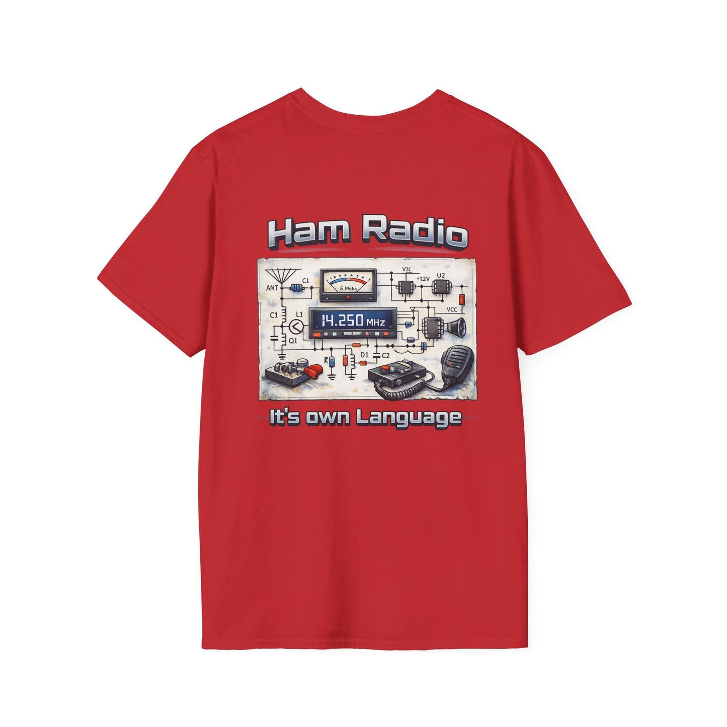 Ham Radio T-Shirt — “Ham Radio: It’s Own Language” Retro Radio Design