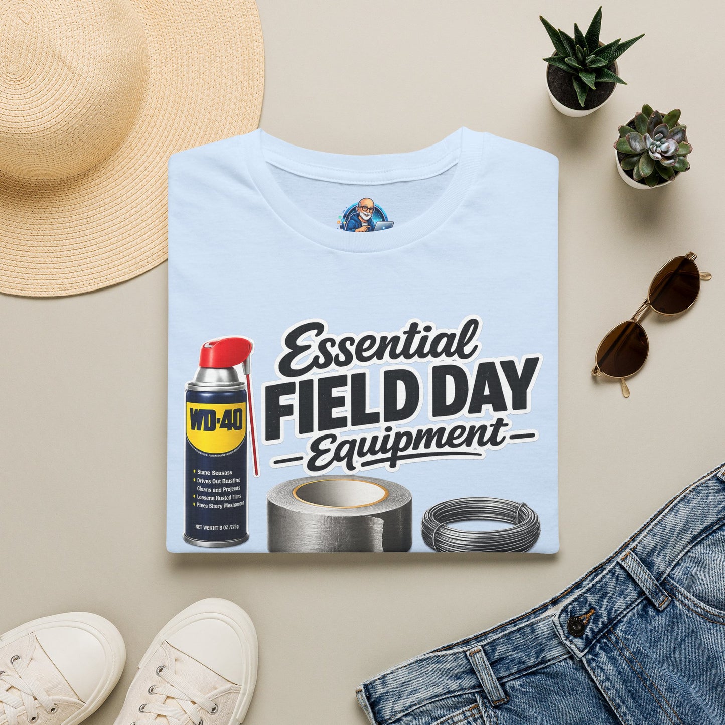 Field Day Essentials T-Shirt — "Essential Field Day Equipment" Graphic Tee