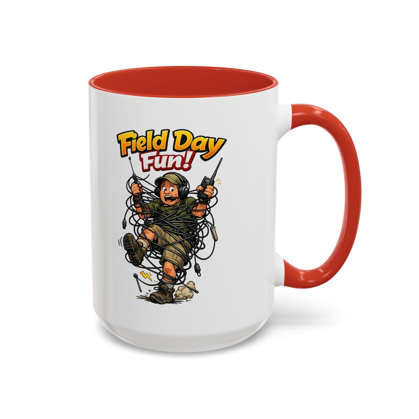 Field Day Fun! Accent Coffee Mug – Humorous Outdoor Adventure Ham Gift (11/15oz)