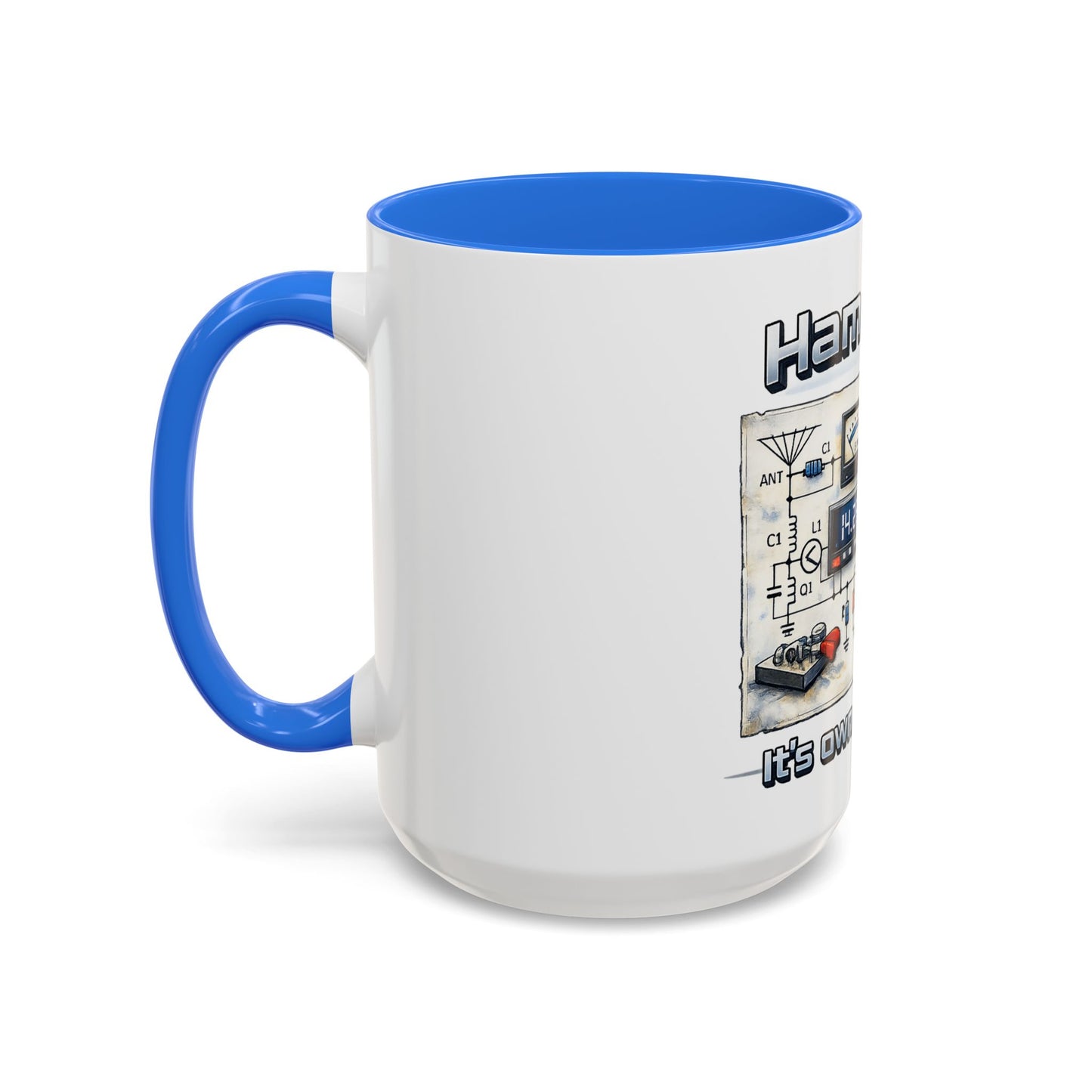 Ham Radio Circuit Design Coffee Mug — "Ham Radio: It’s Own Language" (11oz/15oz)
