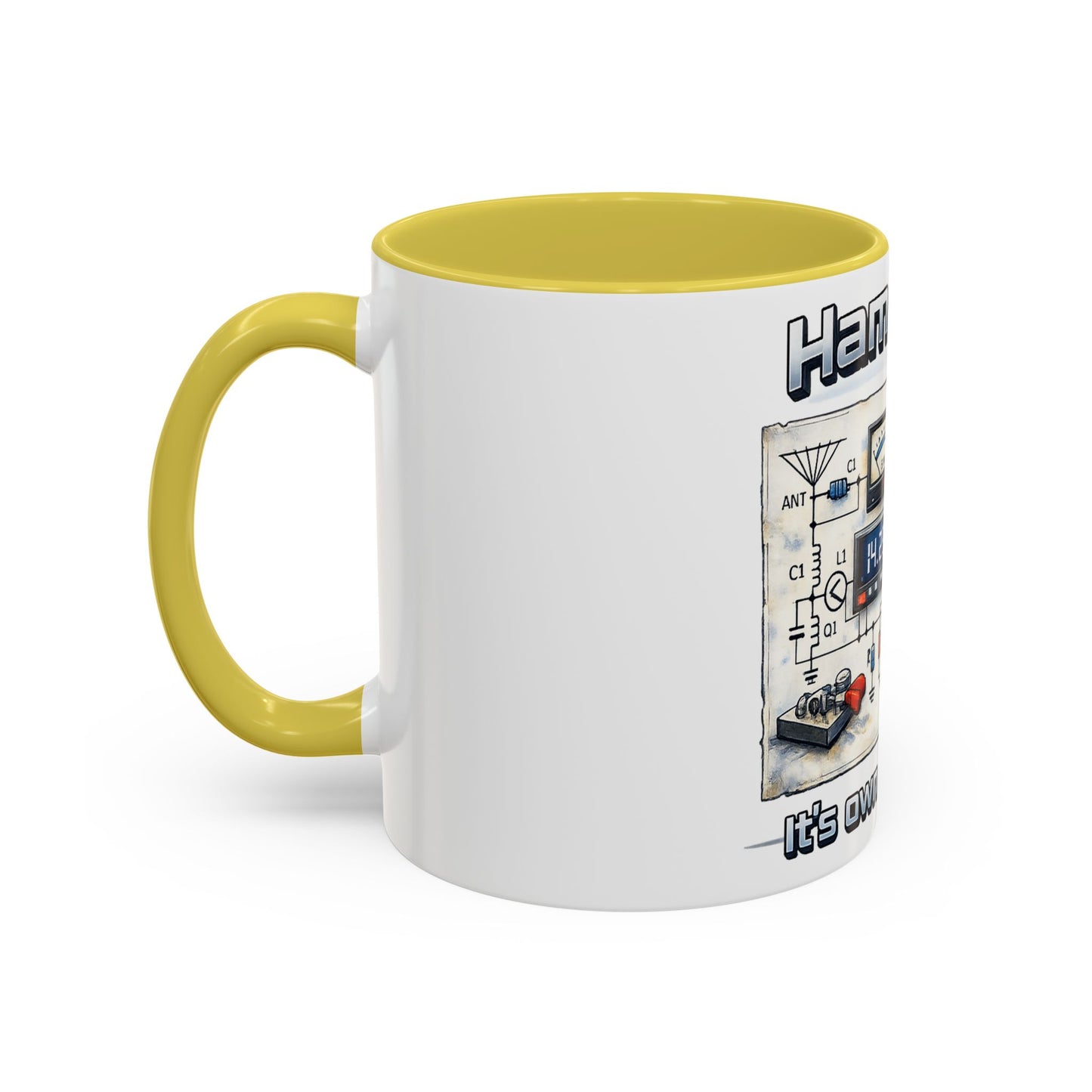 Ham Radio Circuit Design Coffee Mug — "Ham Radio: It’s Own Language" (11oz/15oz)
