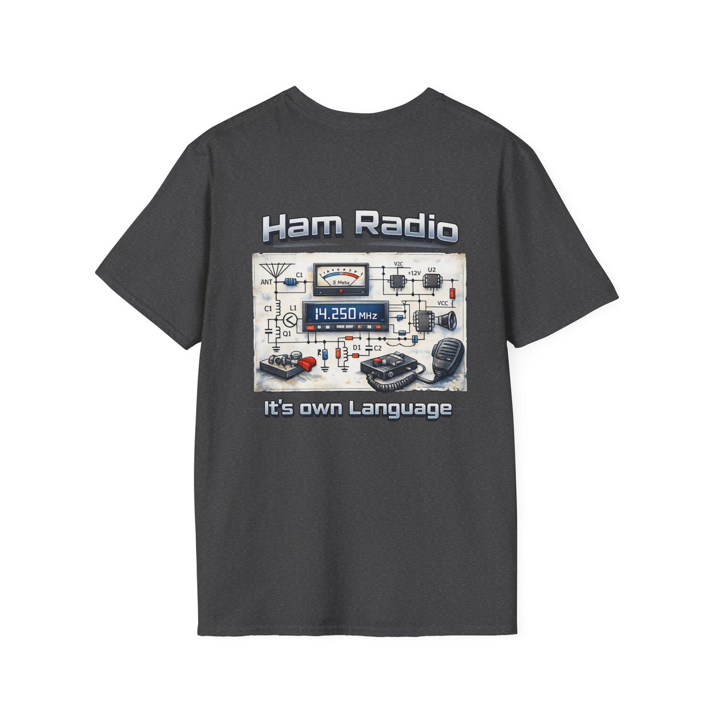Ham Radio T-Shirt — “Ham Radio: It’s Own Language” Retro Radio Design