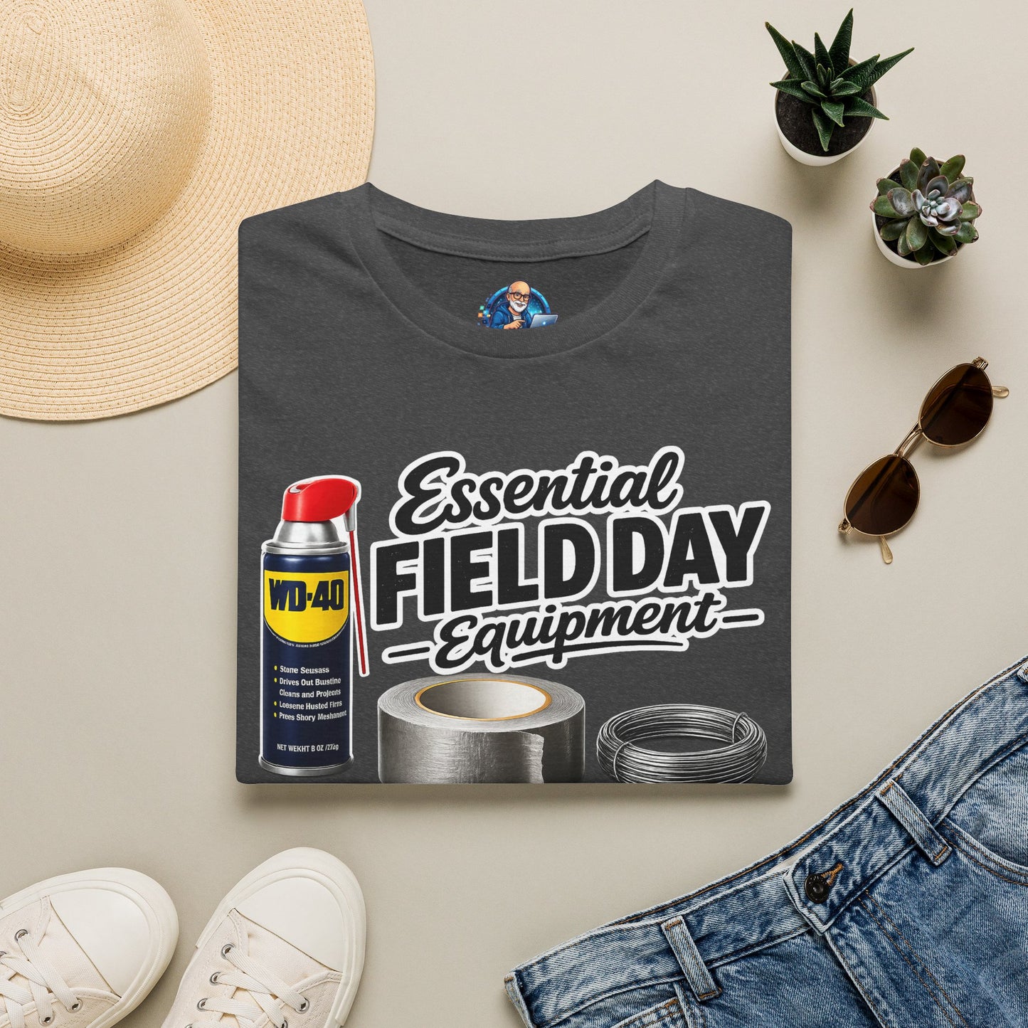 Field Day Essentials T-Shirt — "Essential Field Day Equipment" Graphic Tee