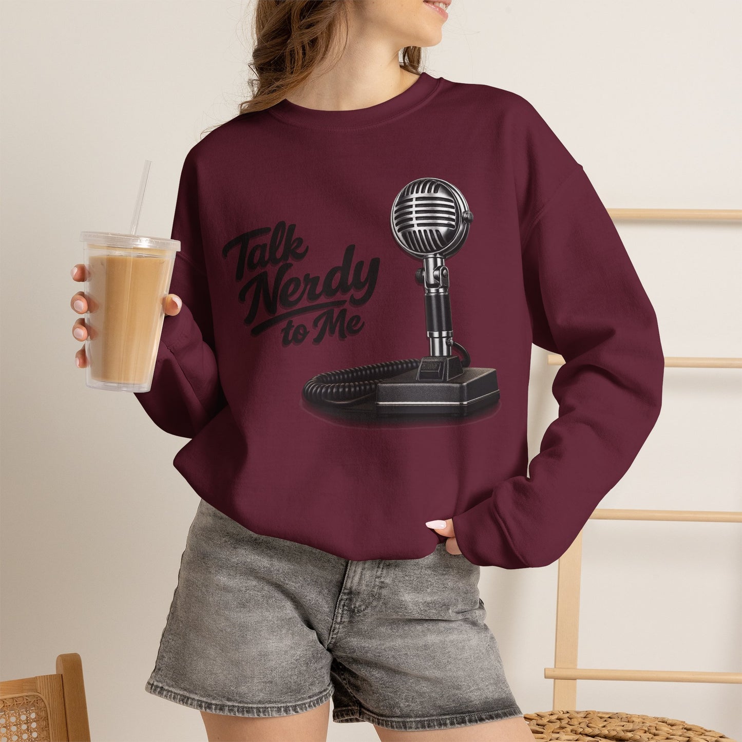 "Talk Nerdy to Me" Vintage Ham Radio Microphone Graphic
