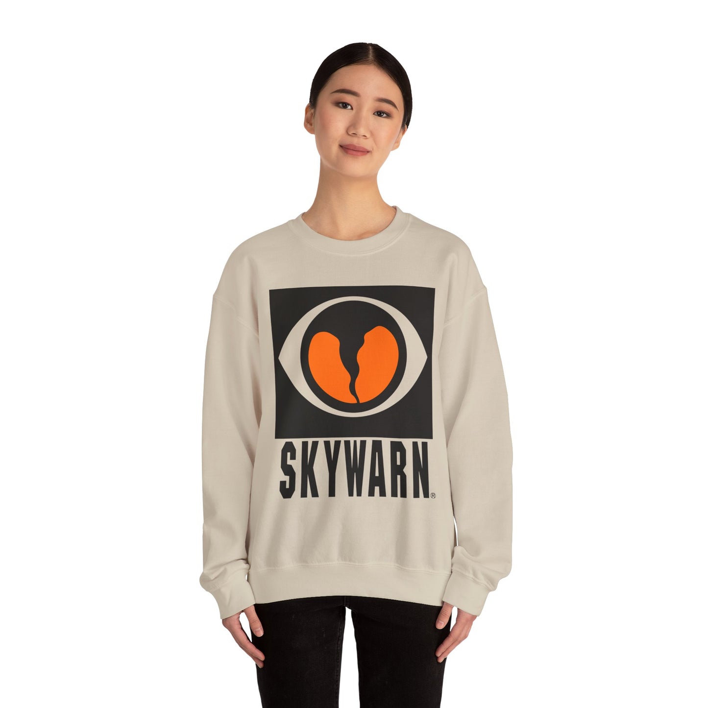 Skywarn Graphic Sweatshirt — Retro Eye Logo Storm Spotter Crewneck