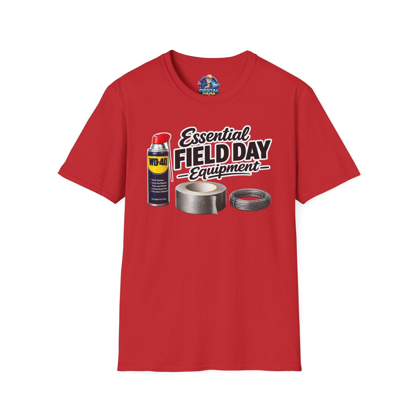 Field Day Essentials T-Shirt — "Essential Field Day Equipment" Graphic Tee