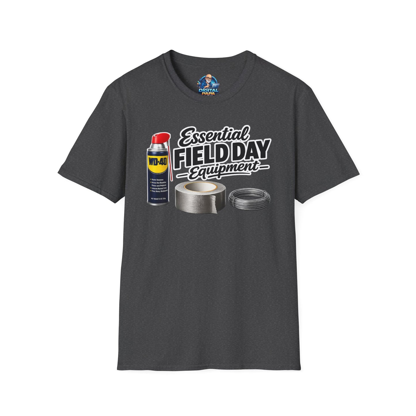 Field Day Essentials T-Shirt — "Essential Field Day Equipment" Graphic Tee