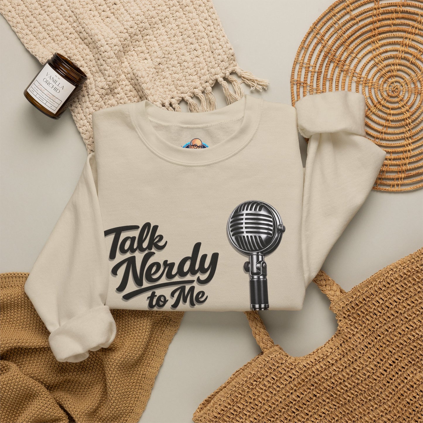 "Talk Nerdy to Me" Vintage Ham Radio Microphone Graphic
