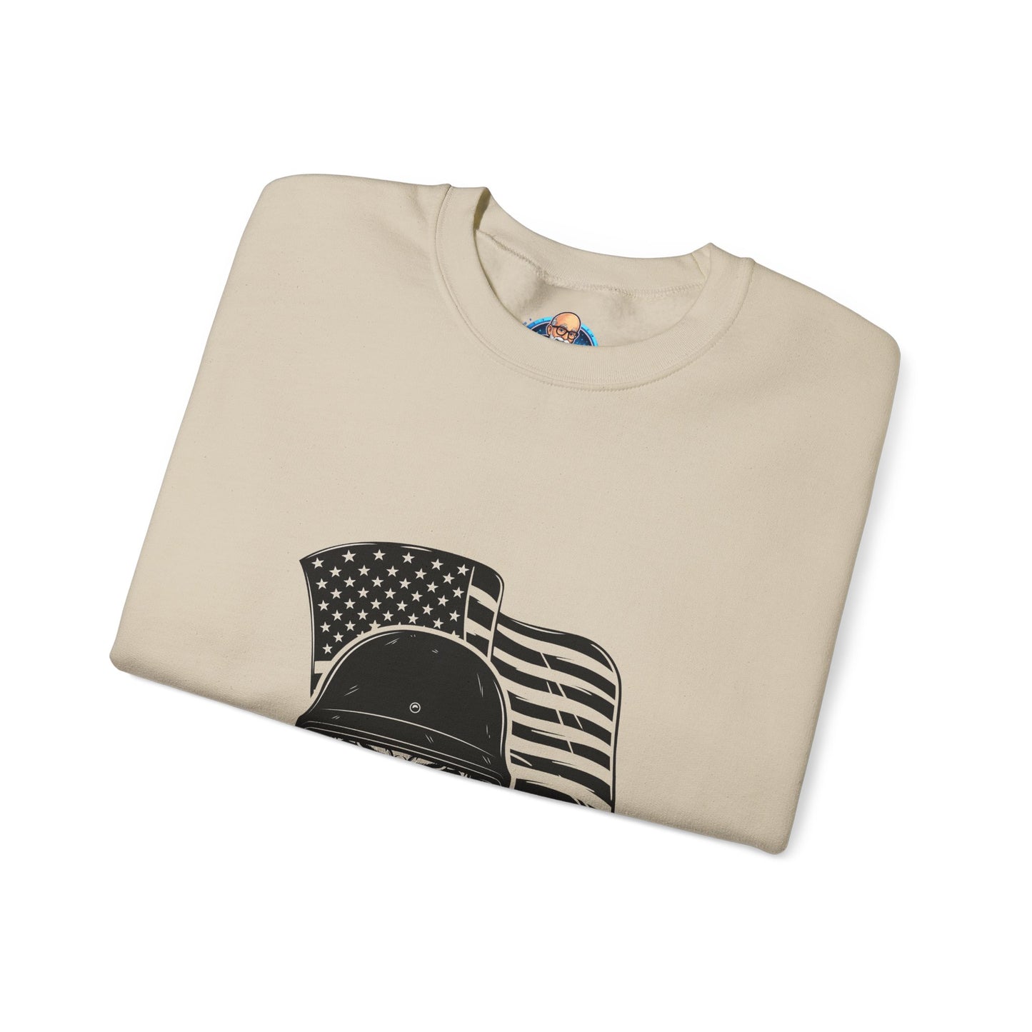 Skull Soldier Crewneck Sweatshirt – American Flag Helmet Graphic