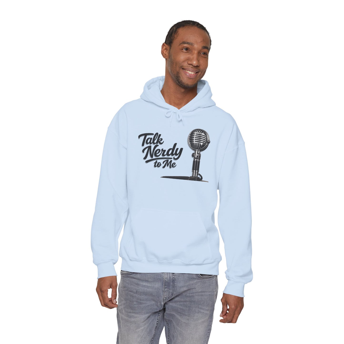 Hoodie — "Talk Nerdy to Me" Retro Ham Radio Microphone Graphic