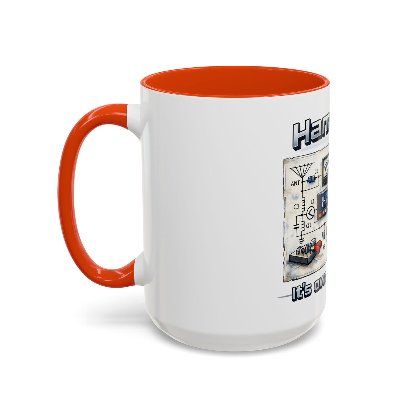 Ham Radio Circuit Design Coffee Mug — "Ham Radio: It’s Own Language" (11oz/15oz)