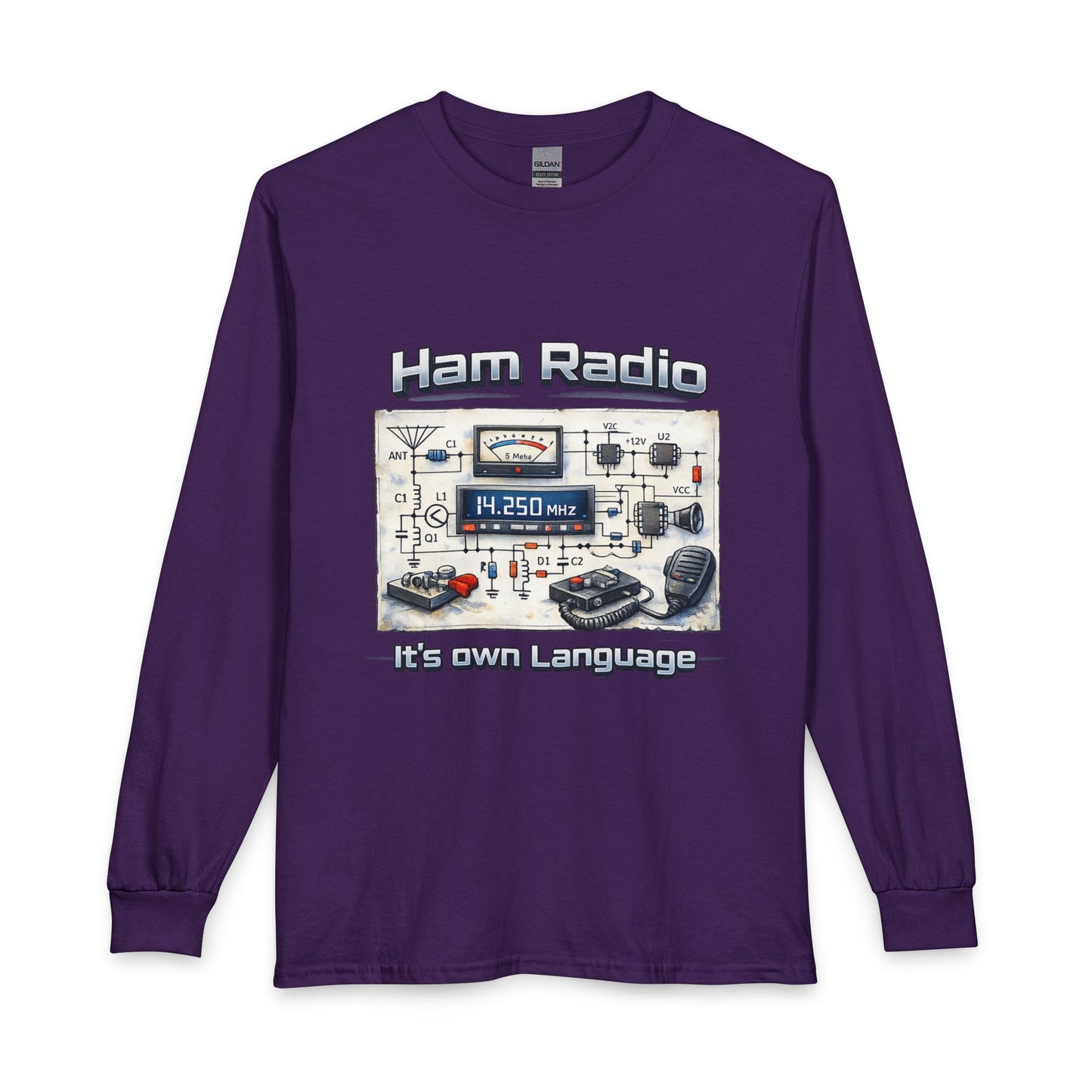 Ham Radio Long Sleeve Tee — “Ham Radio It’s own Language” Amateur Radio Shirt