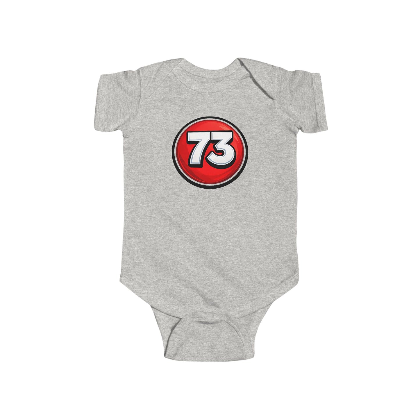 Baby Bodysuit — Red 73 Number Graphic Infant Onesie