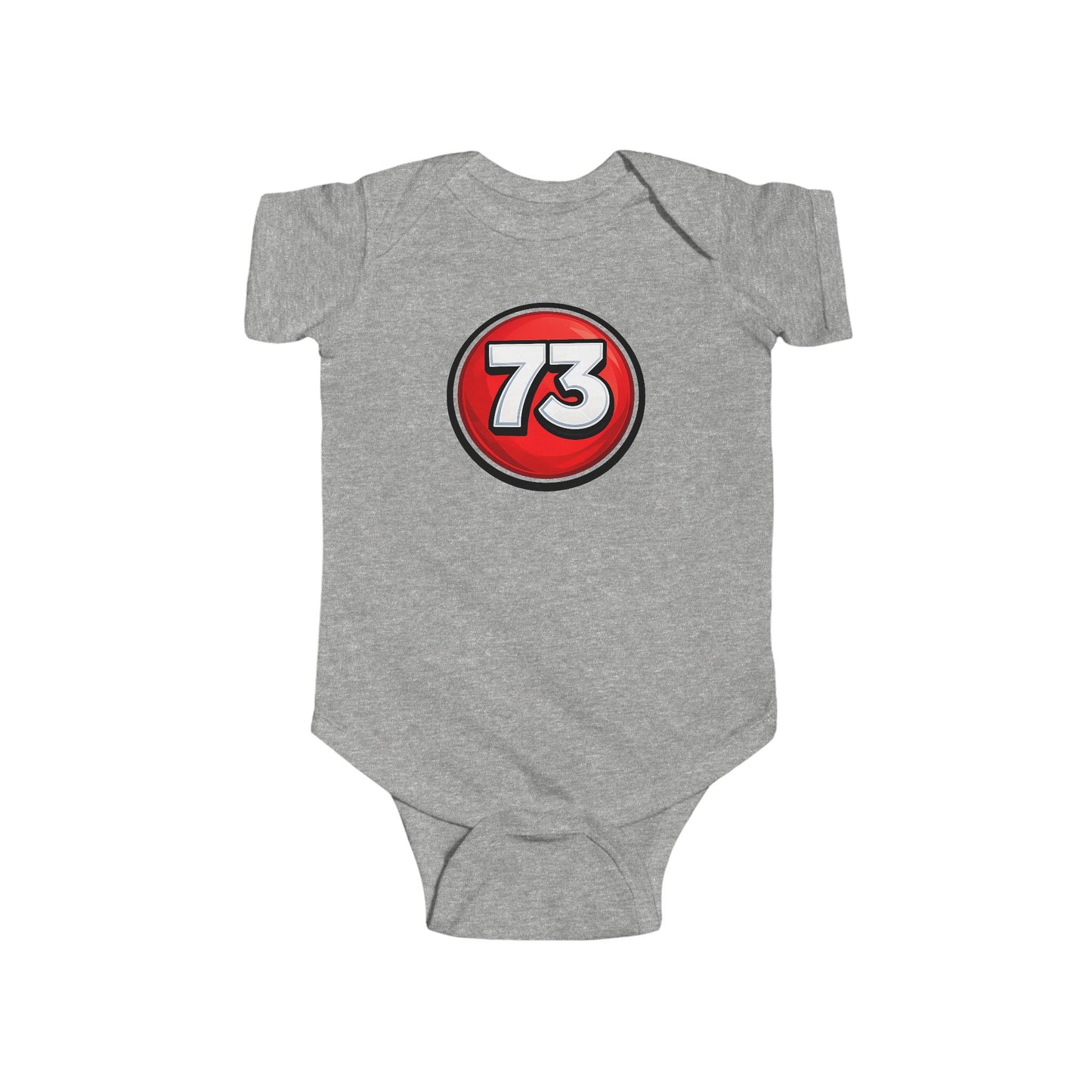Baby Bodysuit — Red 73 Number Graphic Infant Onesie