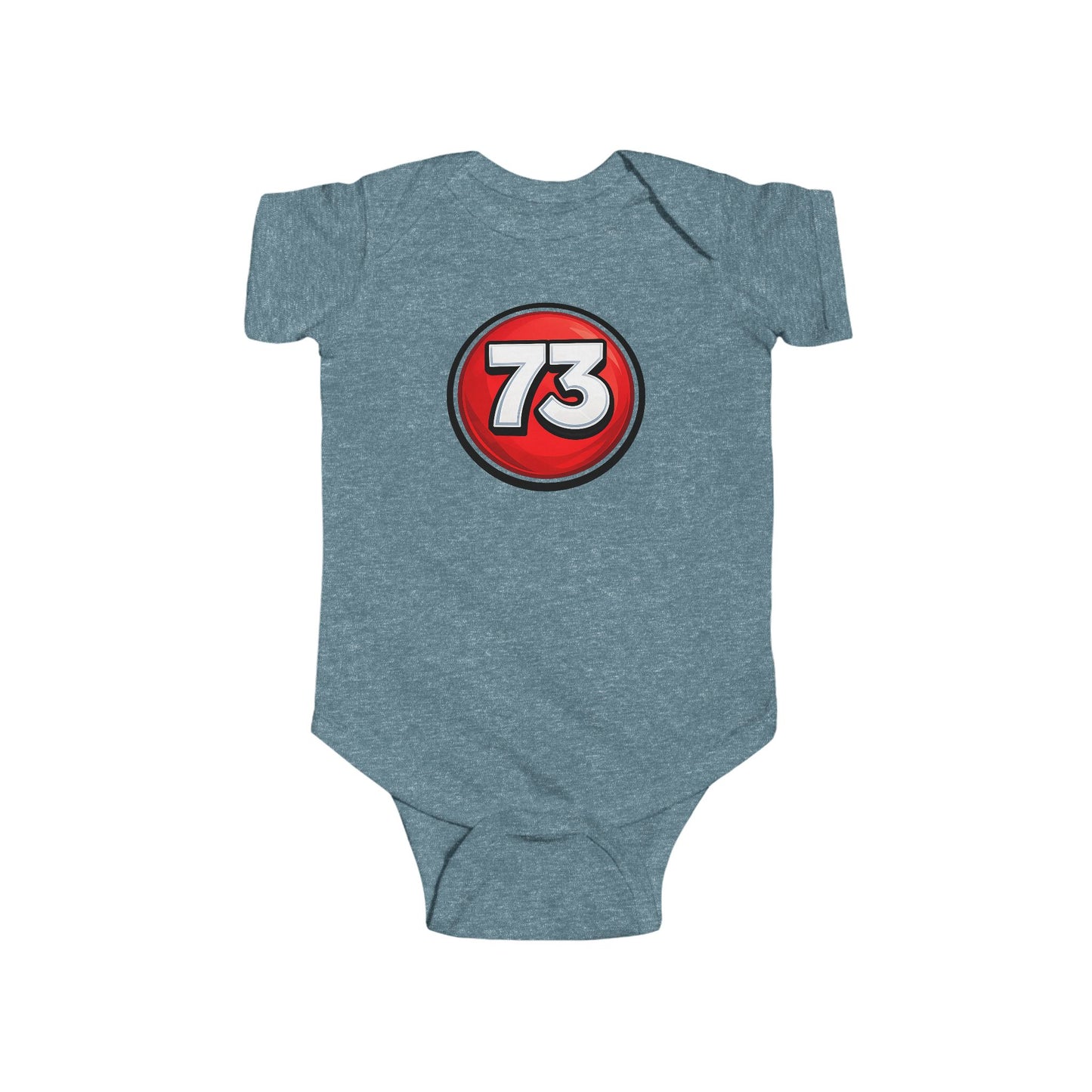 Baby Bodysuit — Red 73 Number Graphic Infant Onesie
