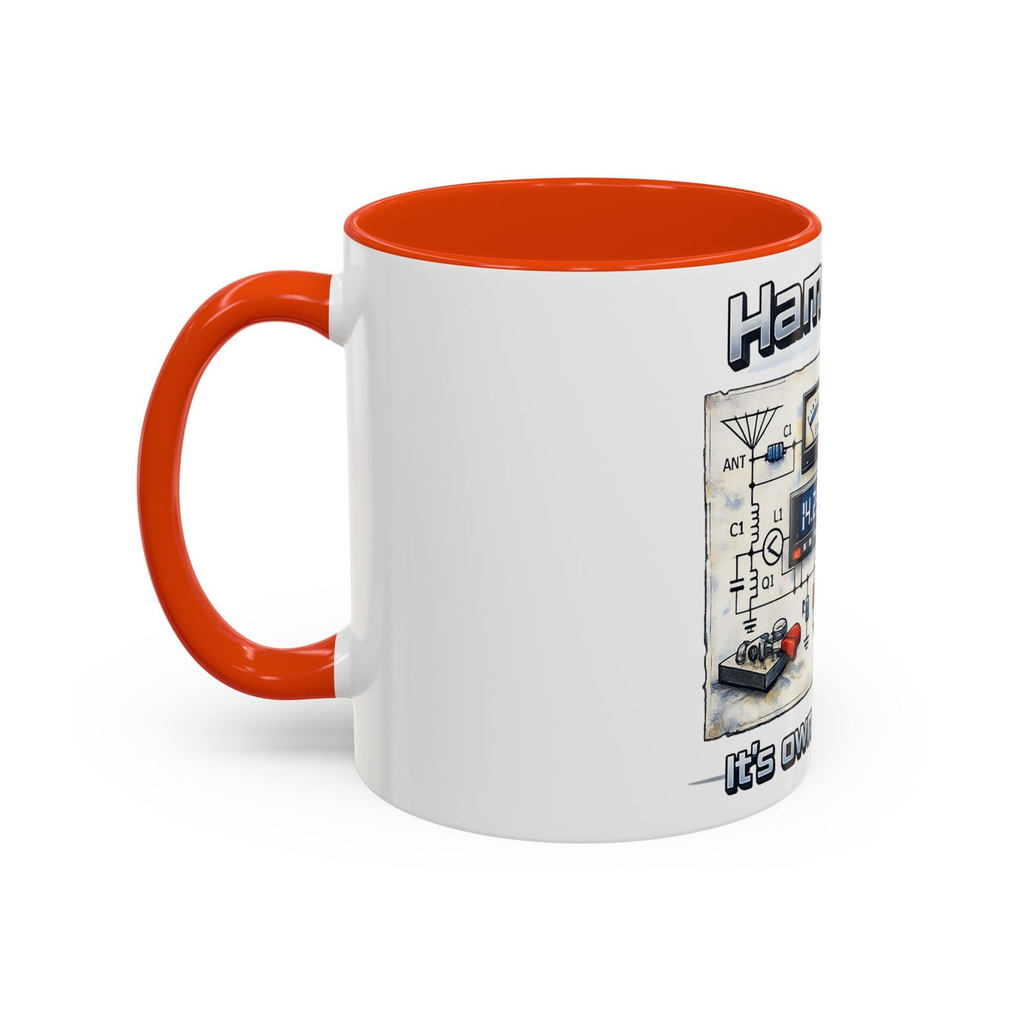 Ham Radio Circuit Design Coffee Mug — "Ham Radio: It’s Own Language" (11oz/15oz)