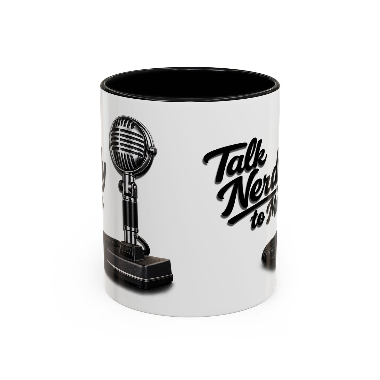 Talk Nerdy to Me Coffee Mug — Retro Ham Radio Microphone Accent Mug (11/15 oz)