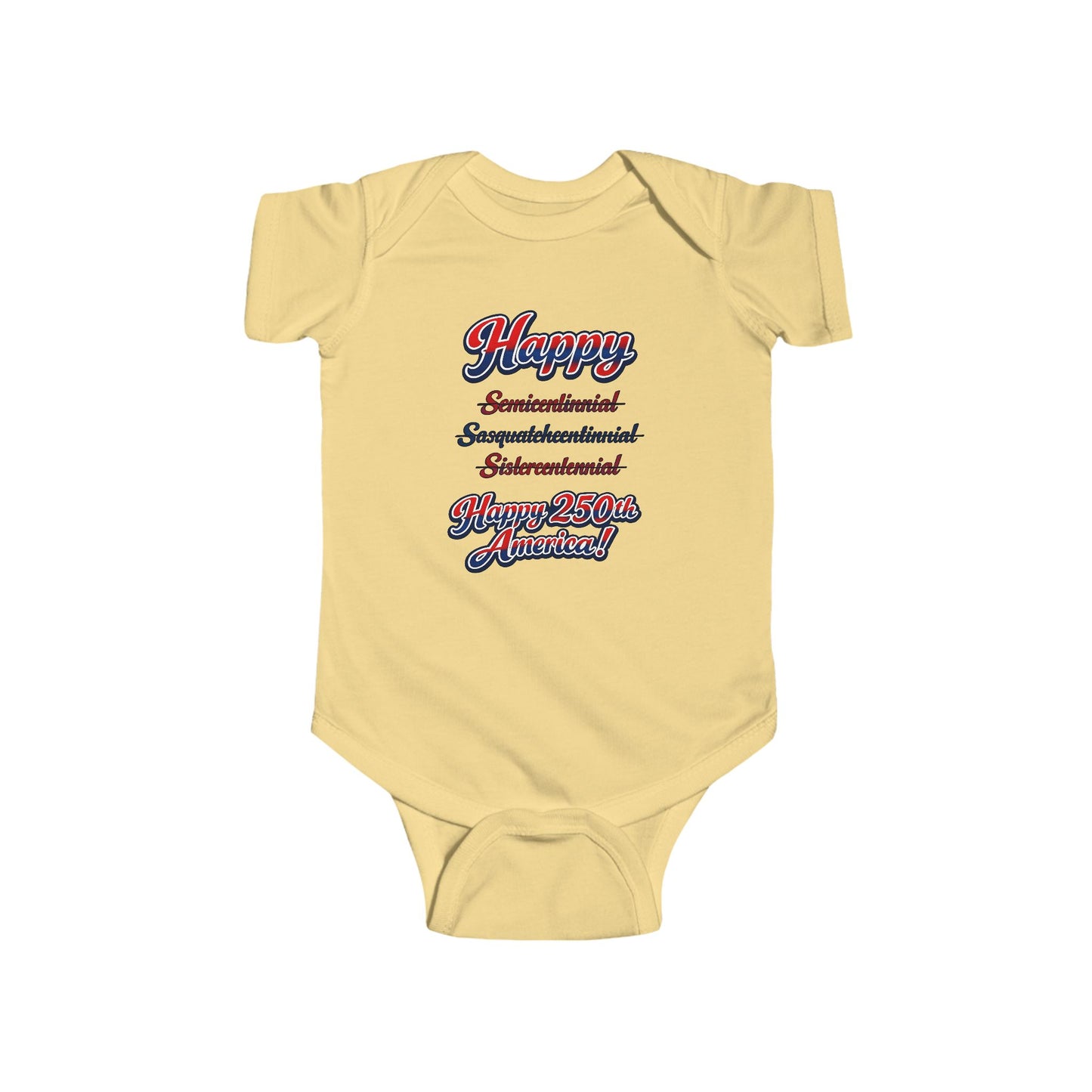 Infant Bodysuit – 'Happy Independence' Patriotic Script Baby Onesie