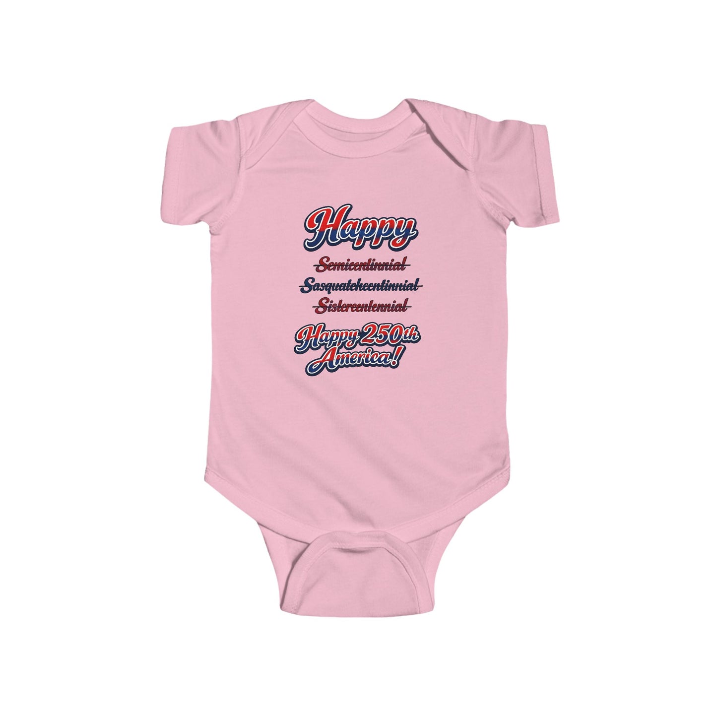 Infant Bodysuit – 'Happy Independence' Patriotic Script Baby Onesie