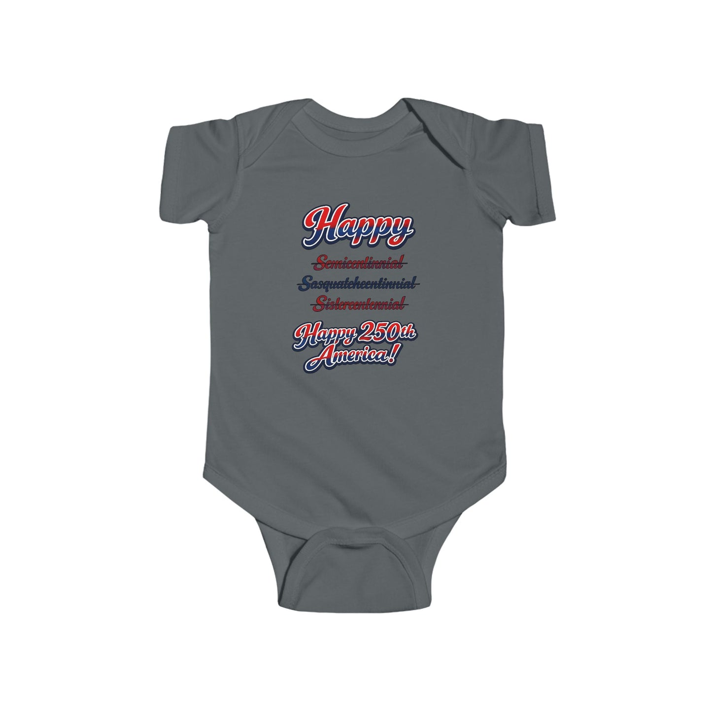 Infant Bodysuit – 'Happy Independence' Patriotic Script Baby Onesie
