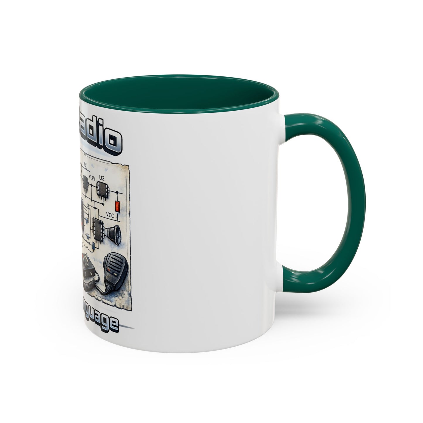 Ham Radio Circuit Design Coffee Mug — "Ham Radio: It’s Own Language" (11oz/15oz)