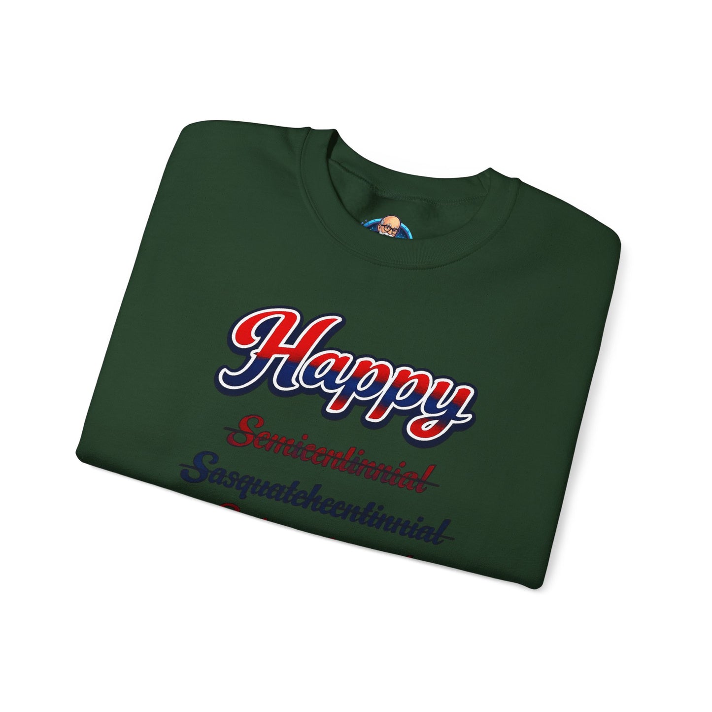 Crewneck Sweatshirt — "Happy 250th America!" Patriotic Retro Script