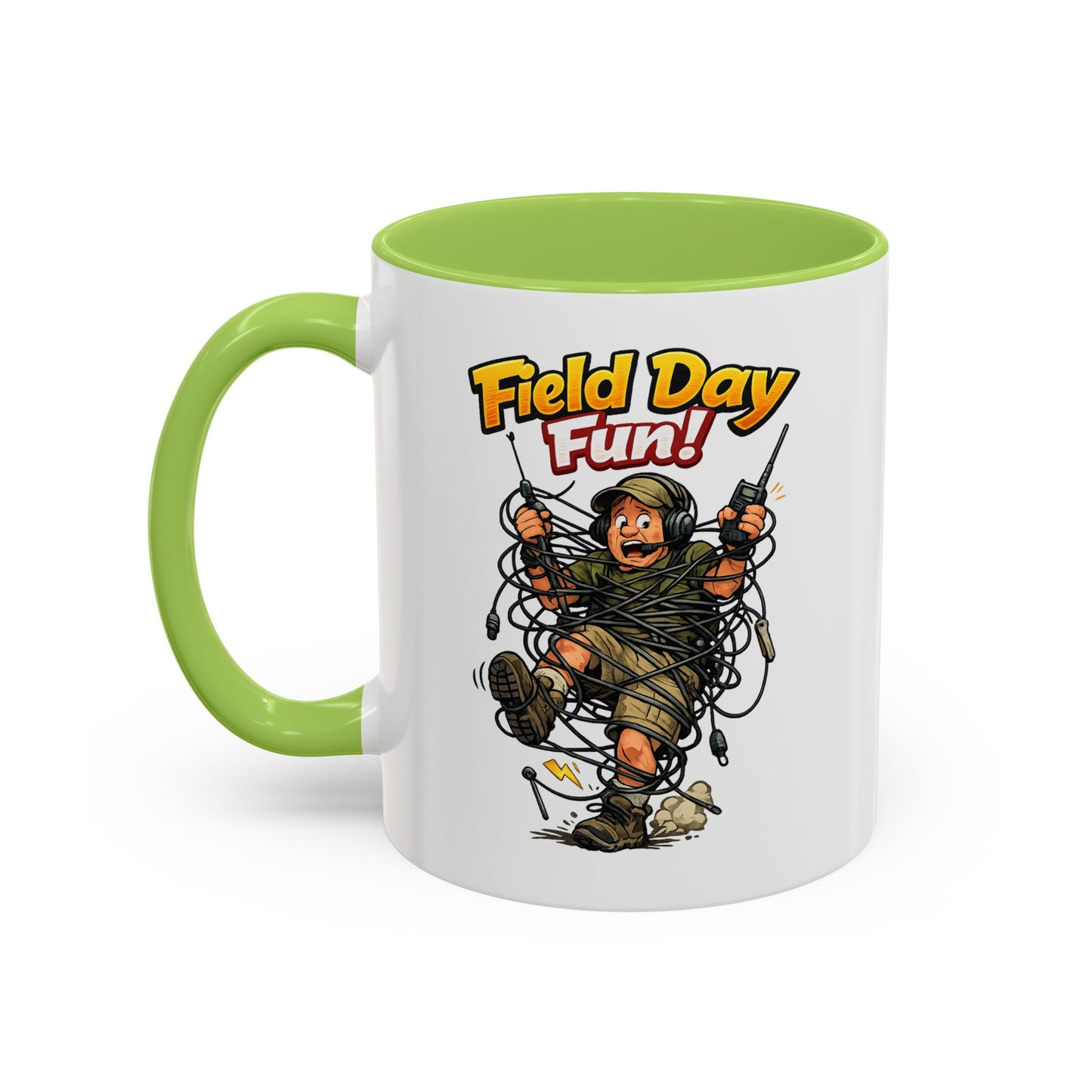 Field Day Fun! Accent Coffee Mug – Humorous Outdoor Adventure Ham Gift (11/15oz)