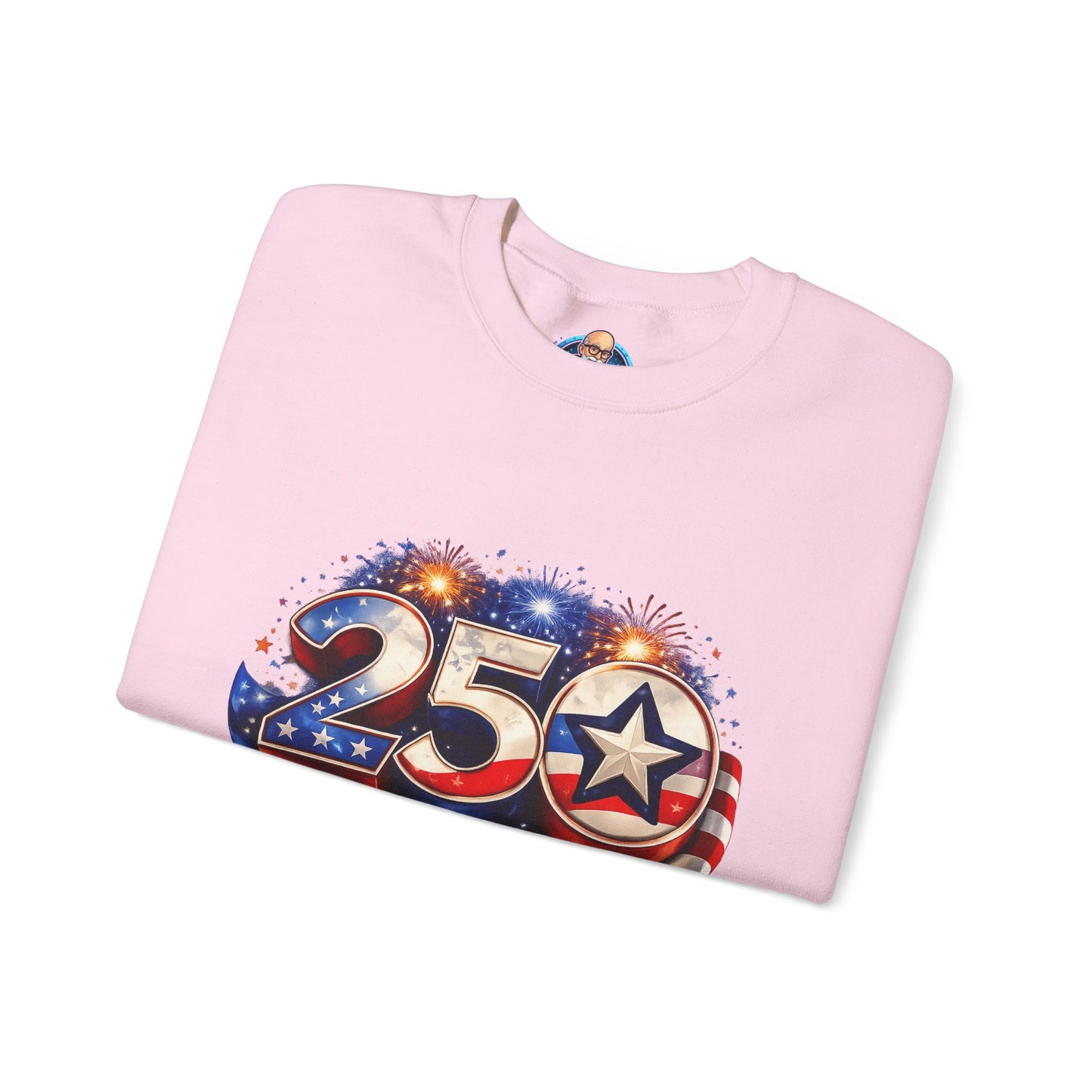 Crewneck Sweatshirt – '250' American Flag Stars & Stripes Patriotic Design