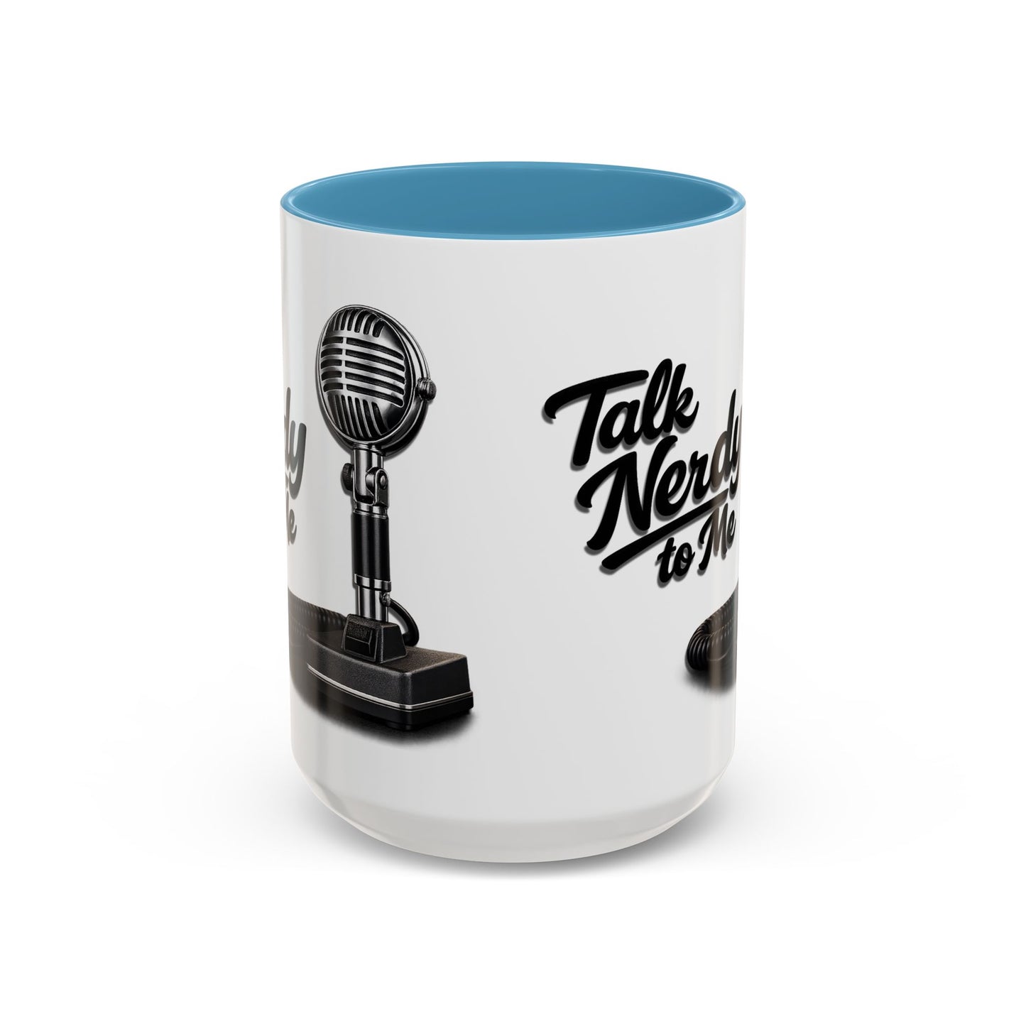 Talk Nerdy to Me Coffee Mug — Retro Ham Radio Microphone Accent Mug (11/15 oz)