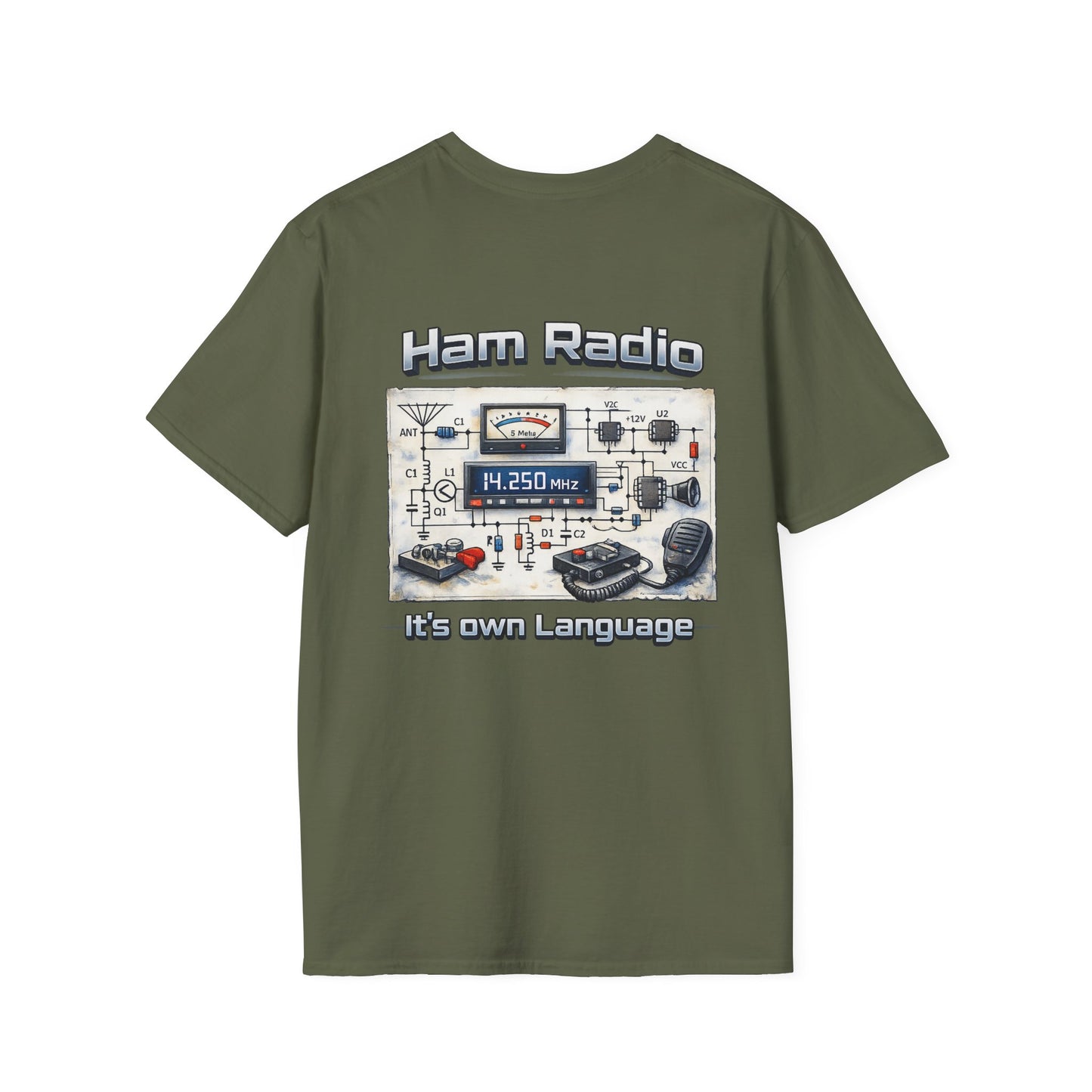 Ham Radio T-Shirt — “Ham Radio: It’s Own Language” Retro Radio Design