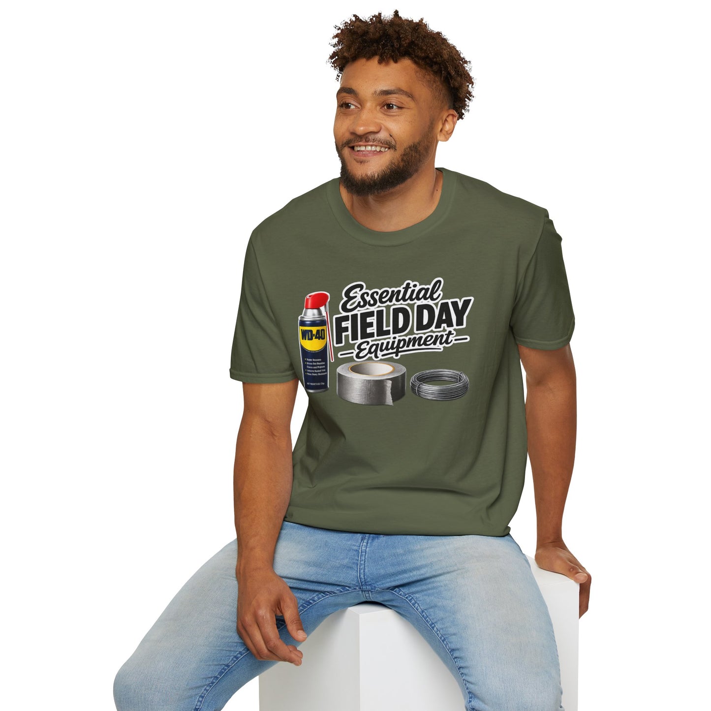 Field Day Essentials T-Shirt — "Essential Field Day Equipment" Graphic Tee
