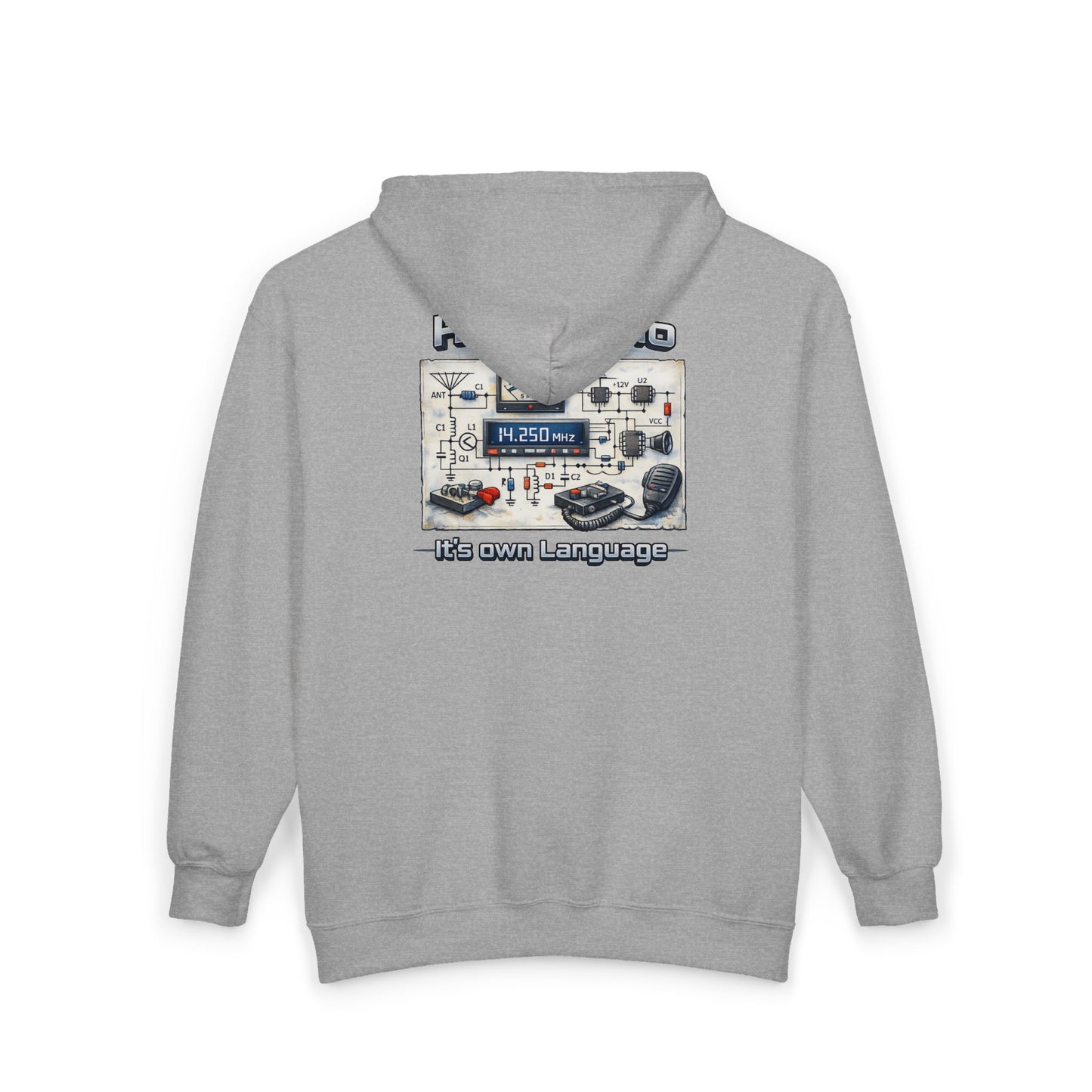 Ham Radio Zip Hoodie — 'Ham Radio: It’s Our Language' Operator Sweatshirt