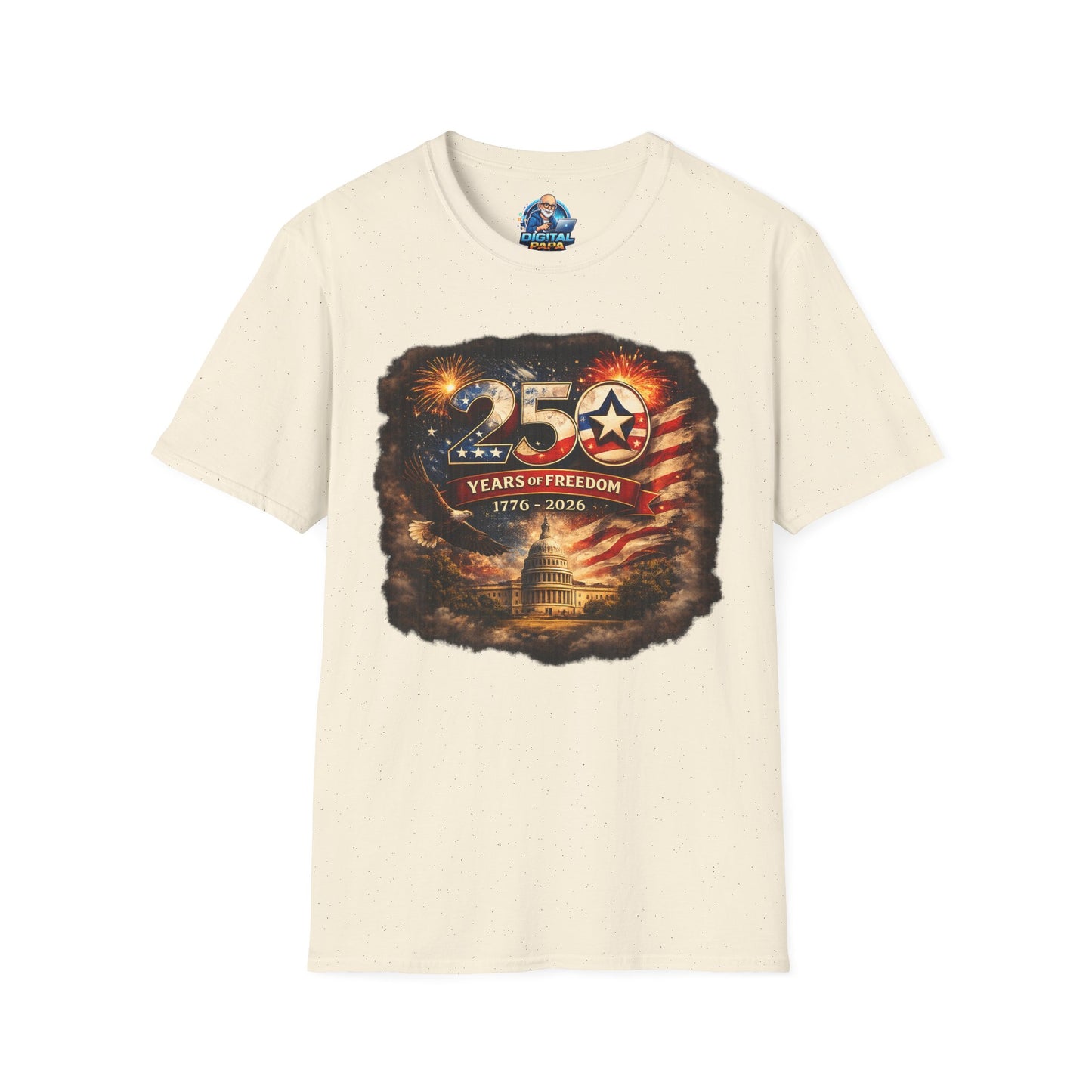 250 Years of Freedom 1776–2026 T-Shirt — Patriotic American Flag & Capitol Anniversary Tee