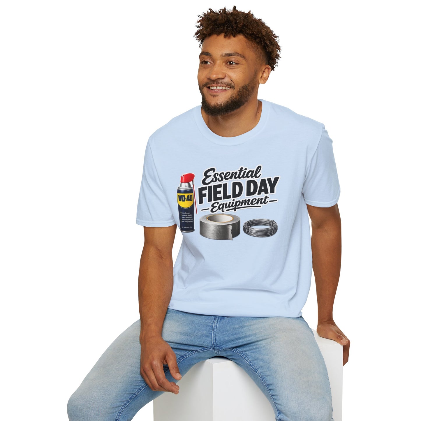Field Day Essentials T-Shirt — "Essential Field Day Equipment" Graphic Tee