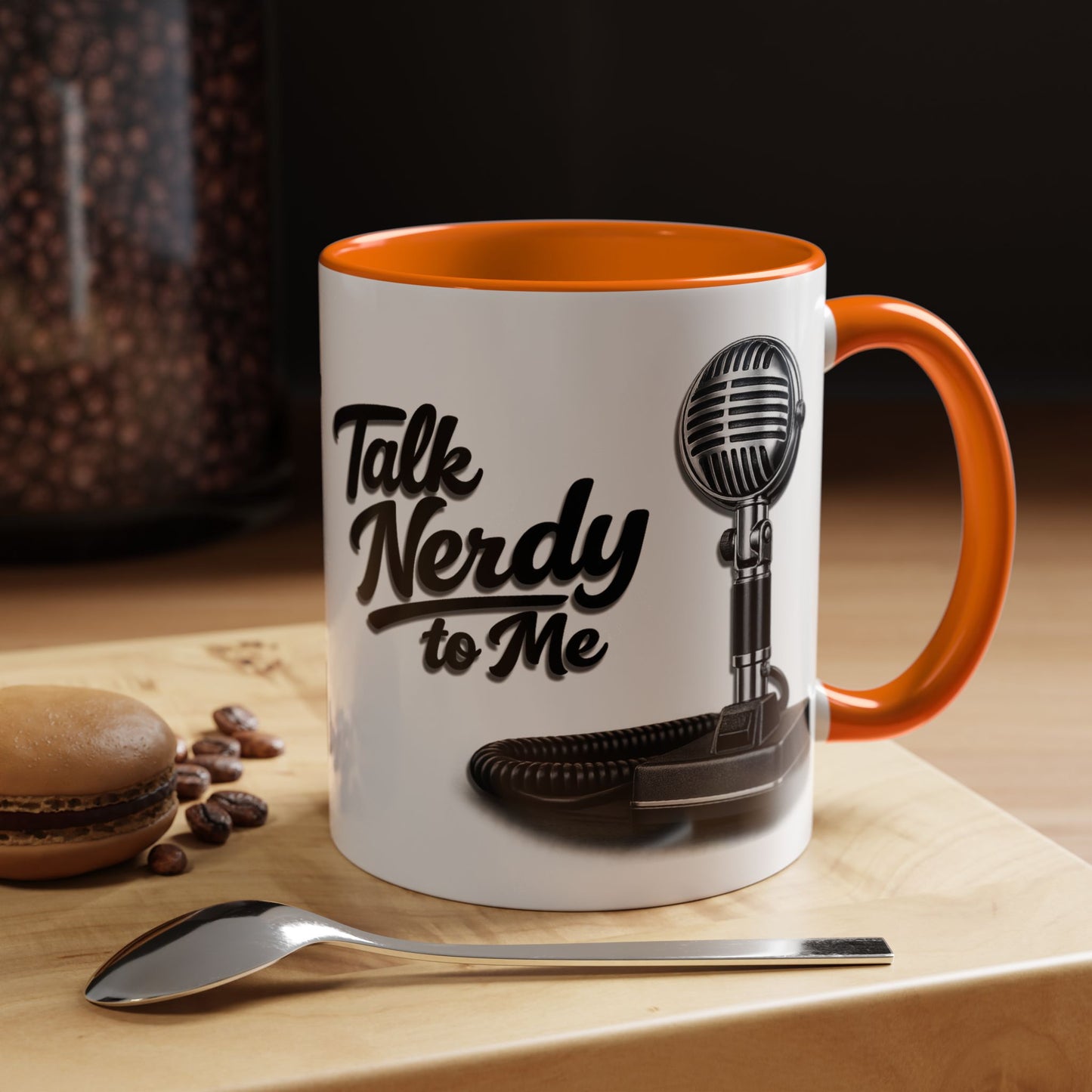 Talk Nerdy to Me Coffee Mug — Retro Ham Radio Microphone Accent Mug (11/15 oz)