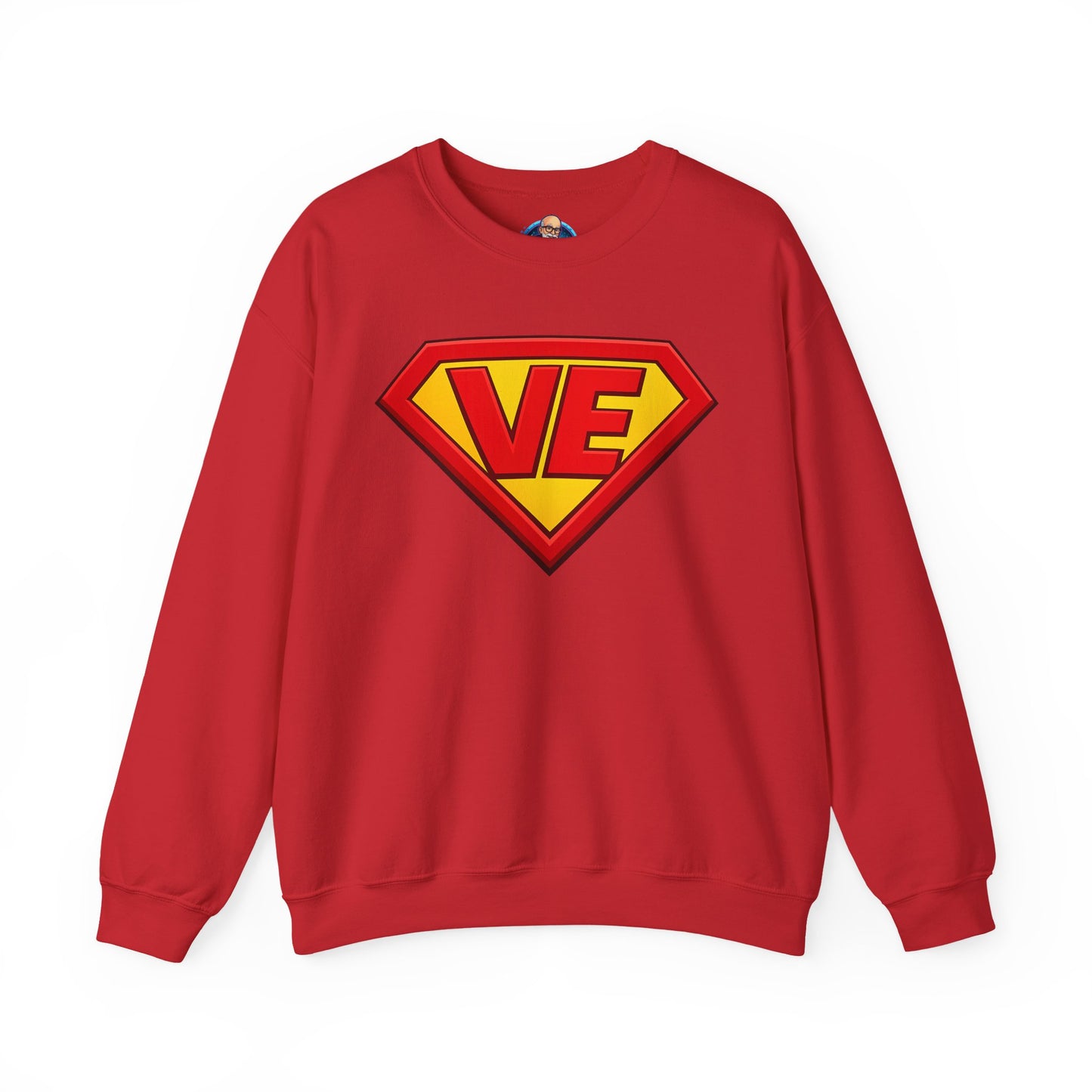 Crewneck Sweatshirt — Superhero 'VE' Logo Pullover